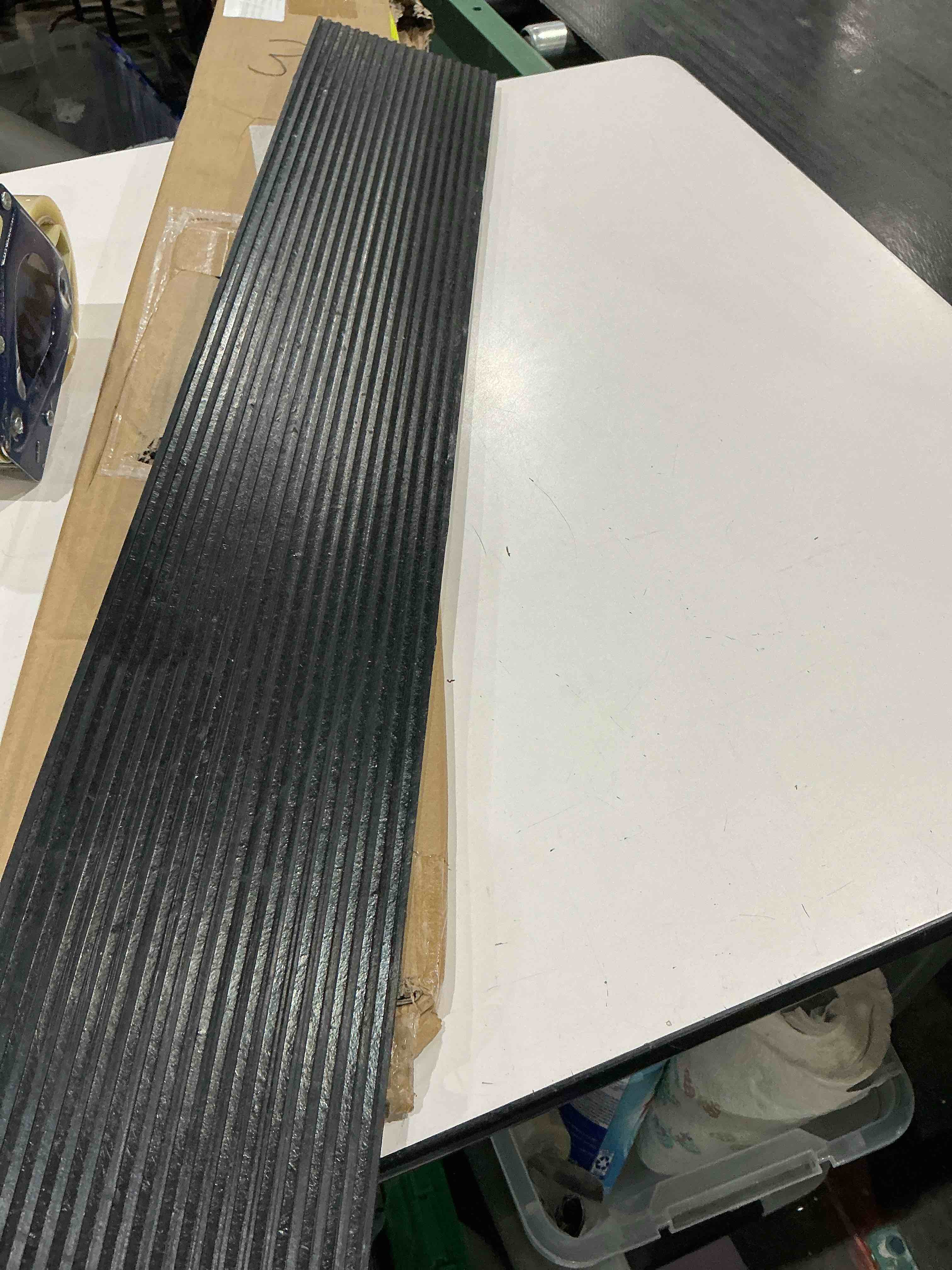 Condition photo showing As Is for linkloos rise rubber threshold ramp doorway, recycled solid rubber wheelchair ramp with 2204 lbs load capacity, temporary driveway curb ramps for handicap, door, scooters