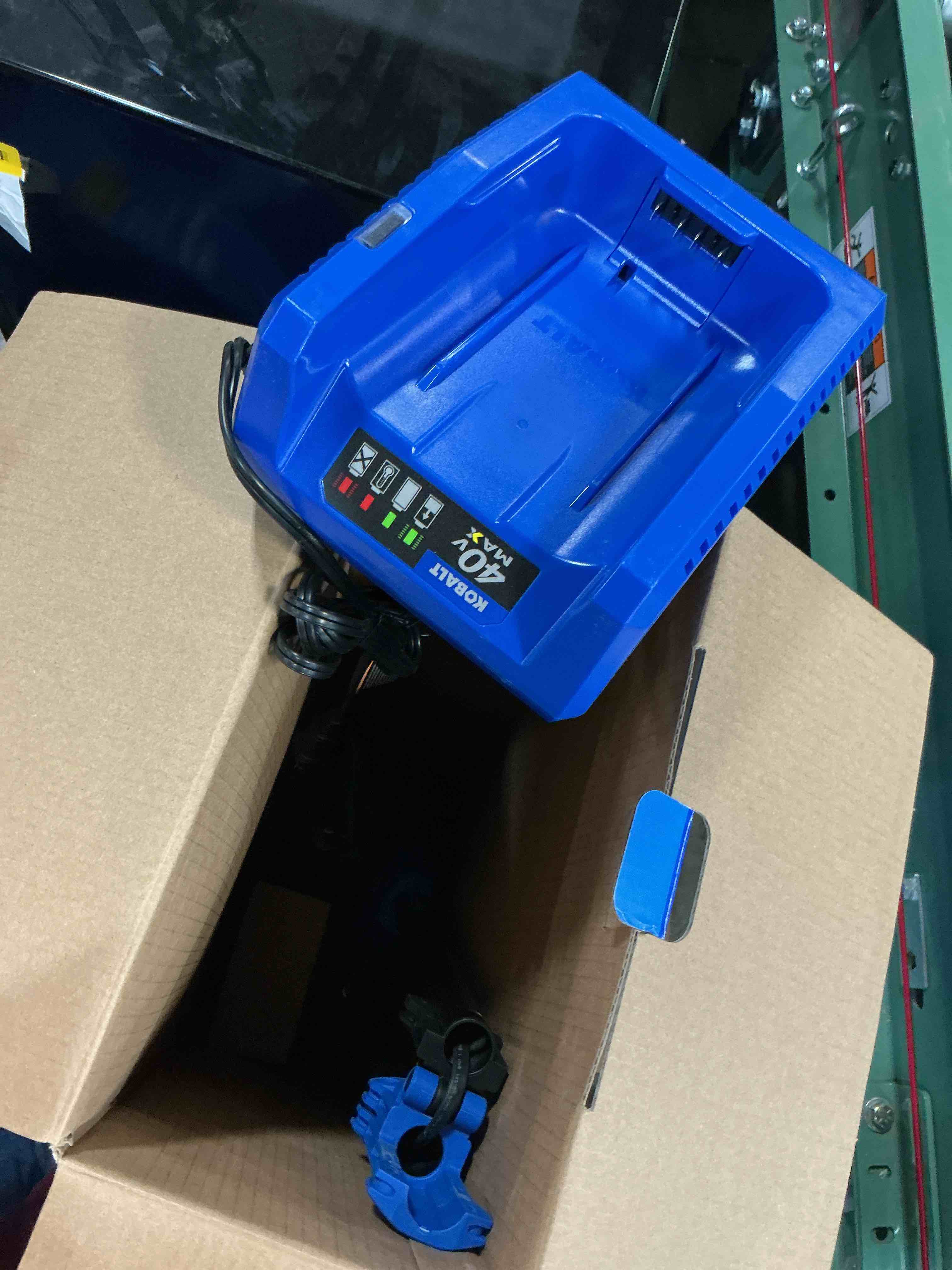 Condition photo showing As Is for kobalt gen4 40-volt 15-in straight shaft battery string trimmer 4.0 ah (battery included) (charger included)
