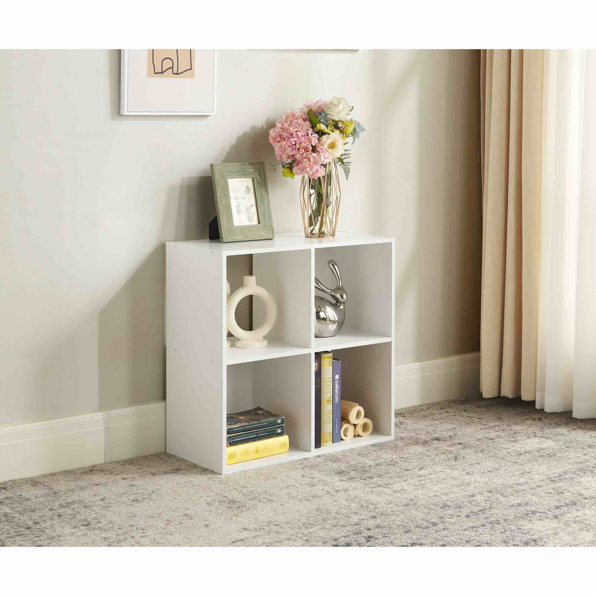 mainstays 4 cube storage organizer, white