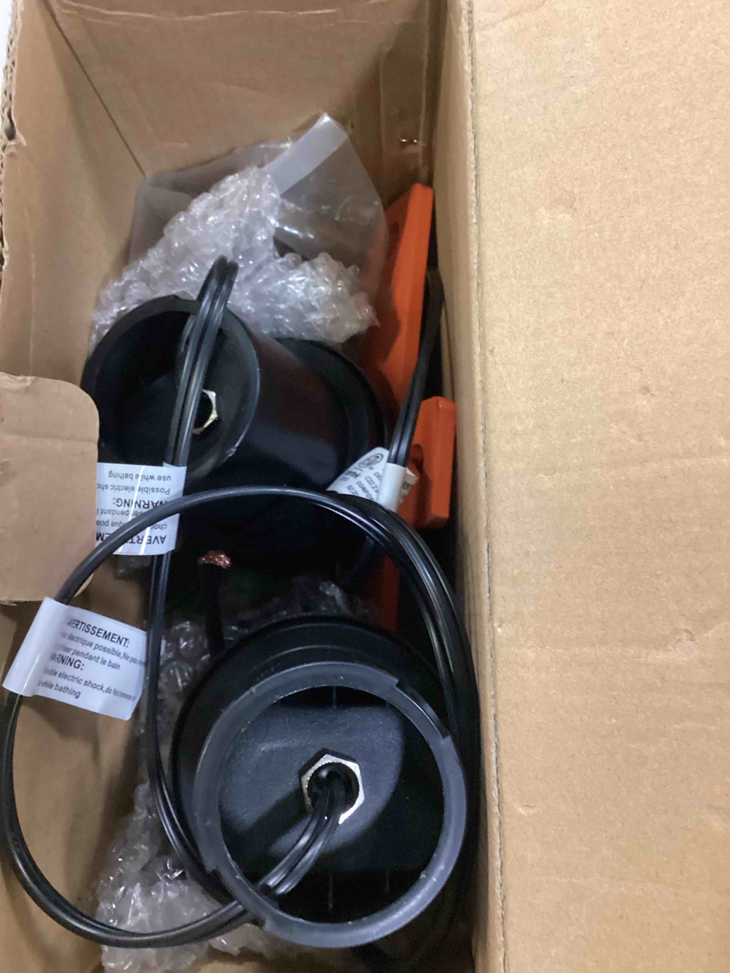 Condition photo showing As Is for (incomplete) sunvie 6 pack low voltage landscape lighting 5w waterproof well lights landscape led in ground with wire connectors anti-glare outdoor ground lights 3000k low voltage pathway lighting for garden