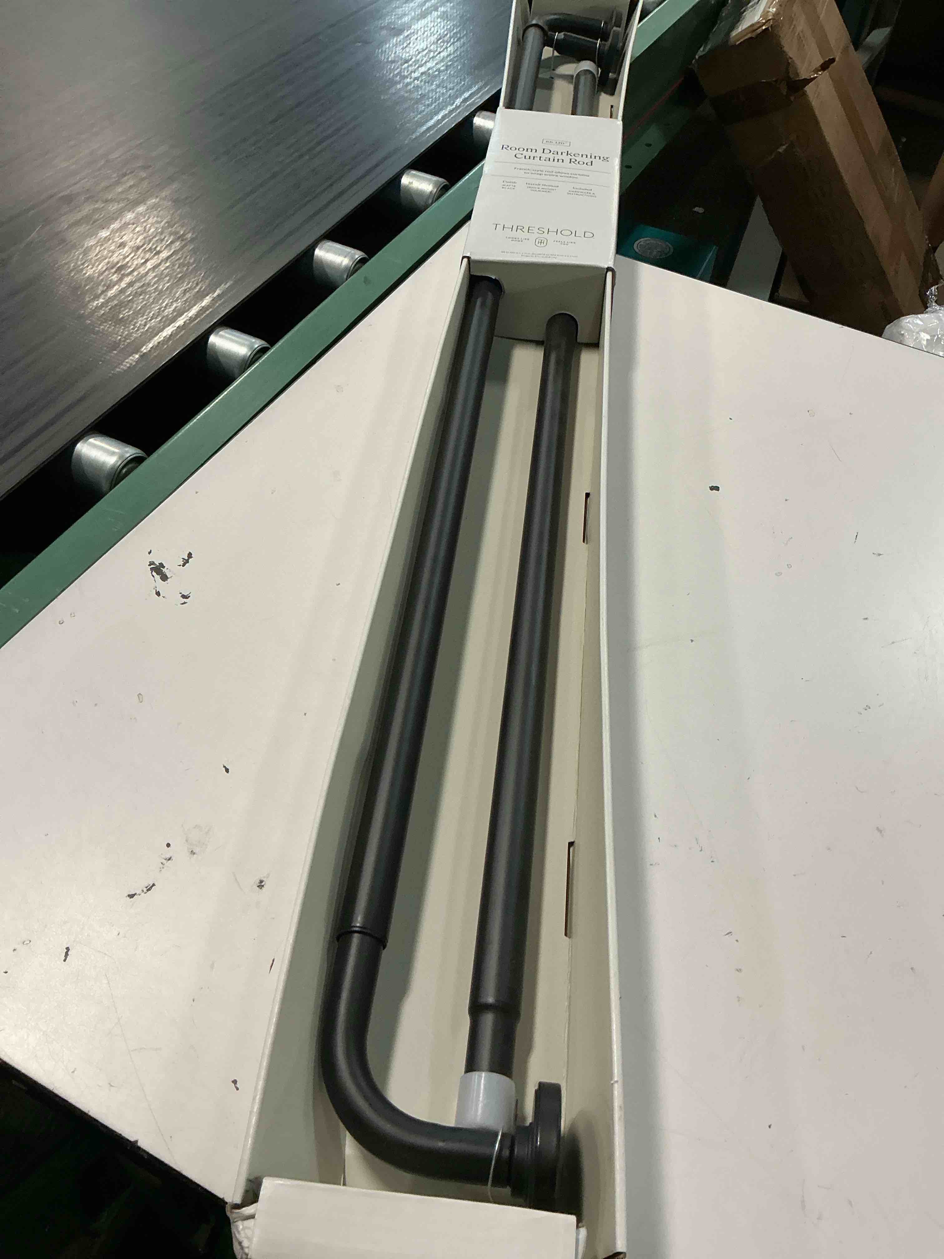 Condition photo showing Good Condition for 66"-120" blackout rounded curtain rod black - threshold™: matte black, steel & aluminum, quick mount
