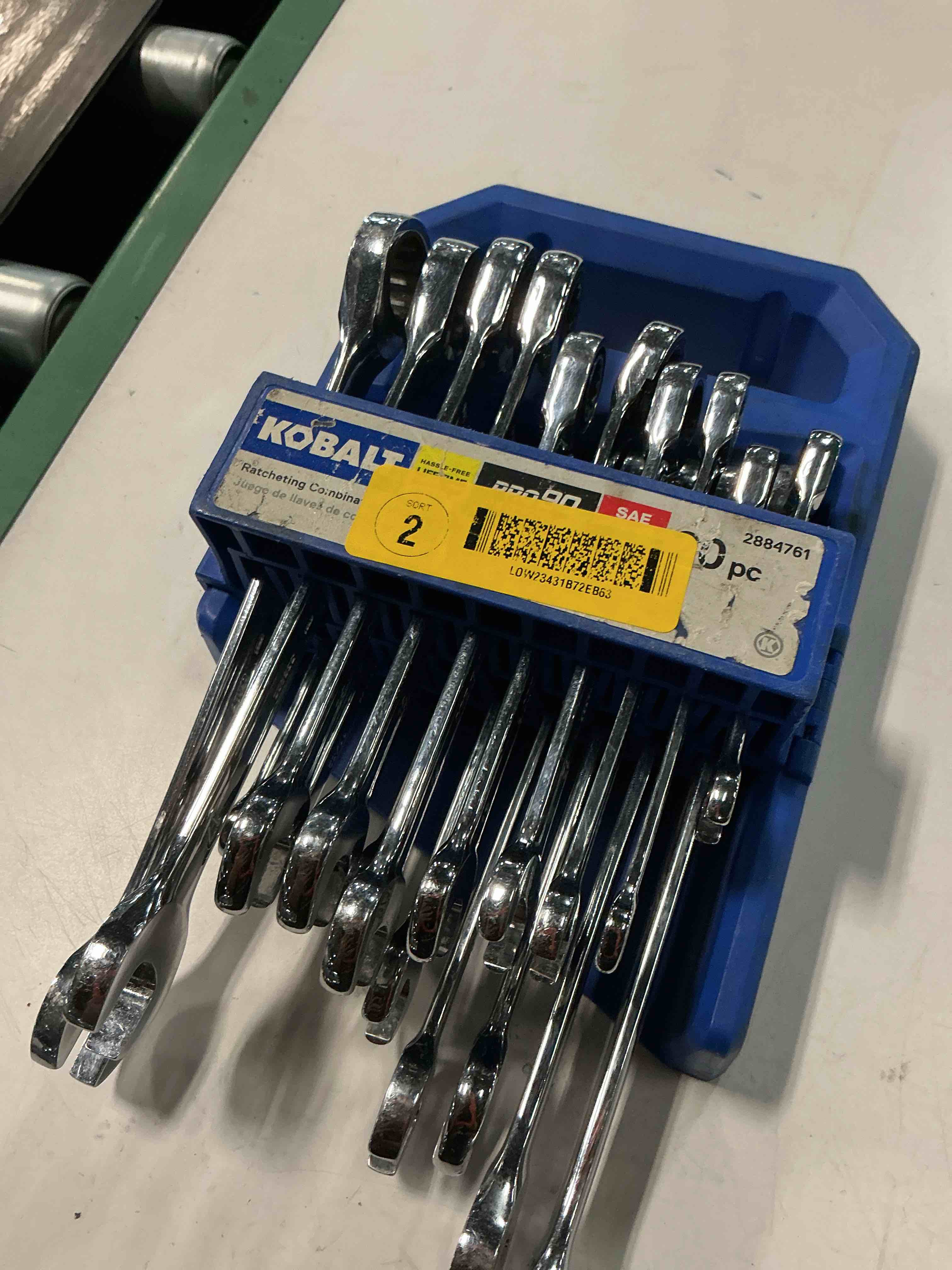 Condition photo showing As Is for kobalt 18-volt lithium ion cordless tool battery model# k18-lb15a #0352546