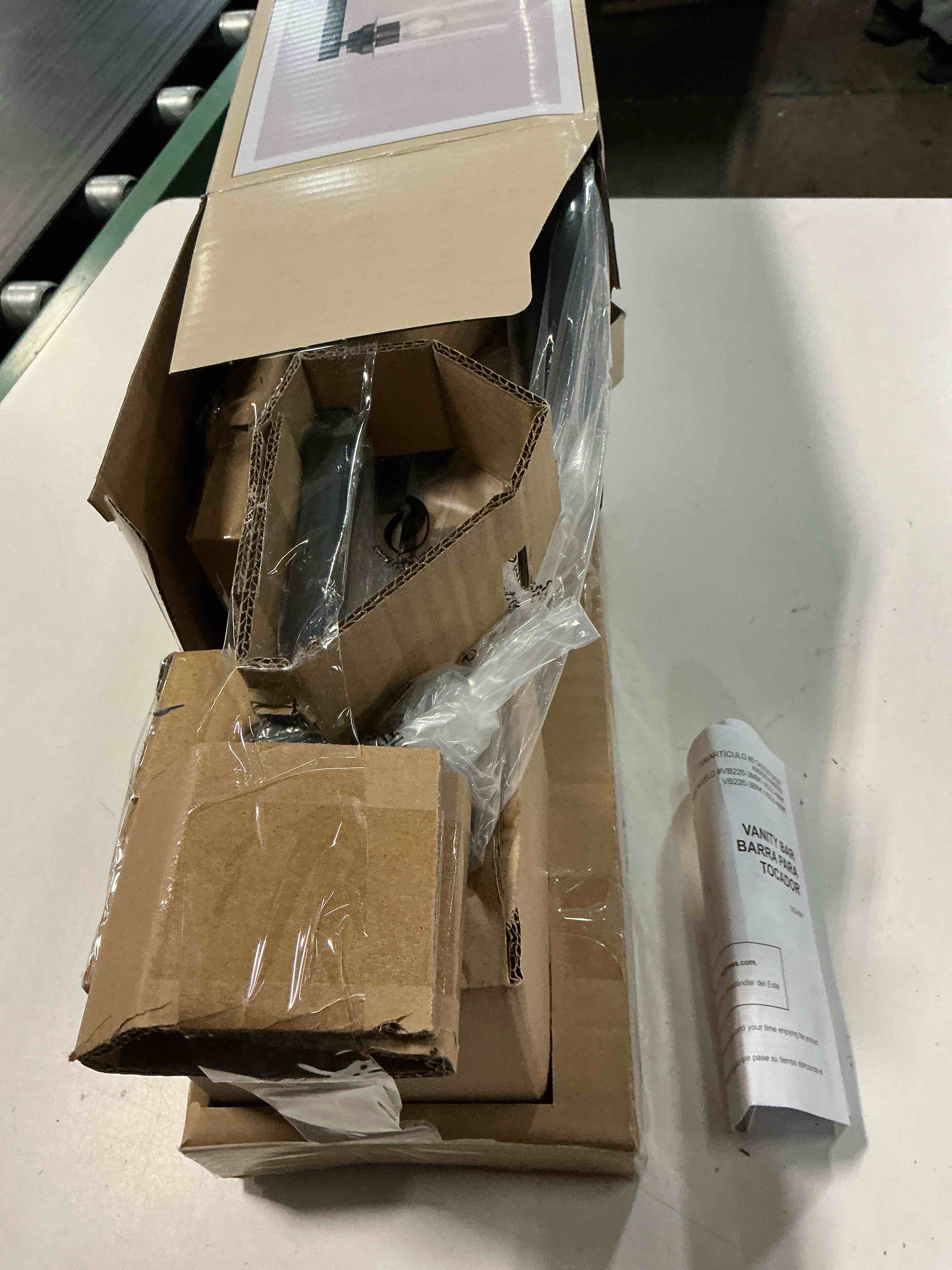 Condition photo showing Good Condition for allen + roth emeryson 24.5-in 4 light matte black transitional bathroom vanity light