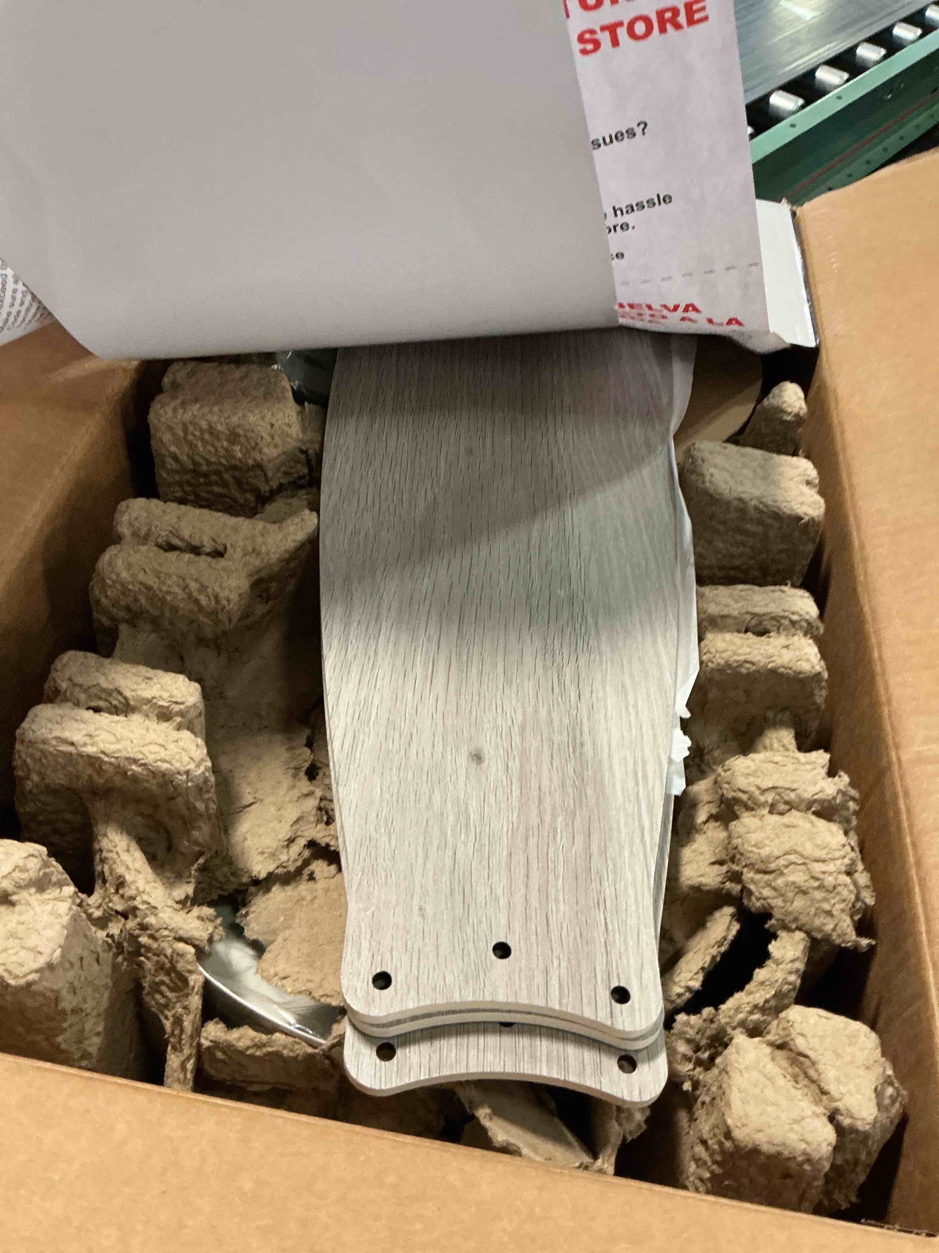Condition photo showing As Is for lg sourcing harbor breeze mazon white 44 in. led indoor flush mount ceiling fan (3-blade)