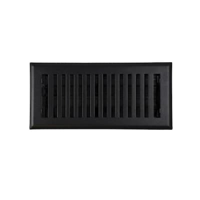 allen + roth 4-in x 10-in maximum airflow steel matte black brooklyn design floor register