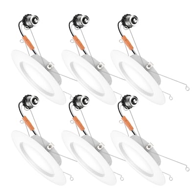  utilitech white 6-in 650 -lumens switchable white round dimmable led wet rated recessed