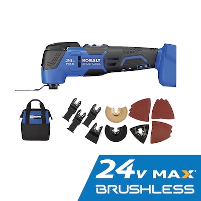 kobalt 24-volt cordless brushless variable speed 18 -piece oscillating multi-tool with soft ( )