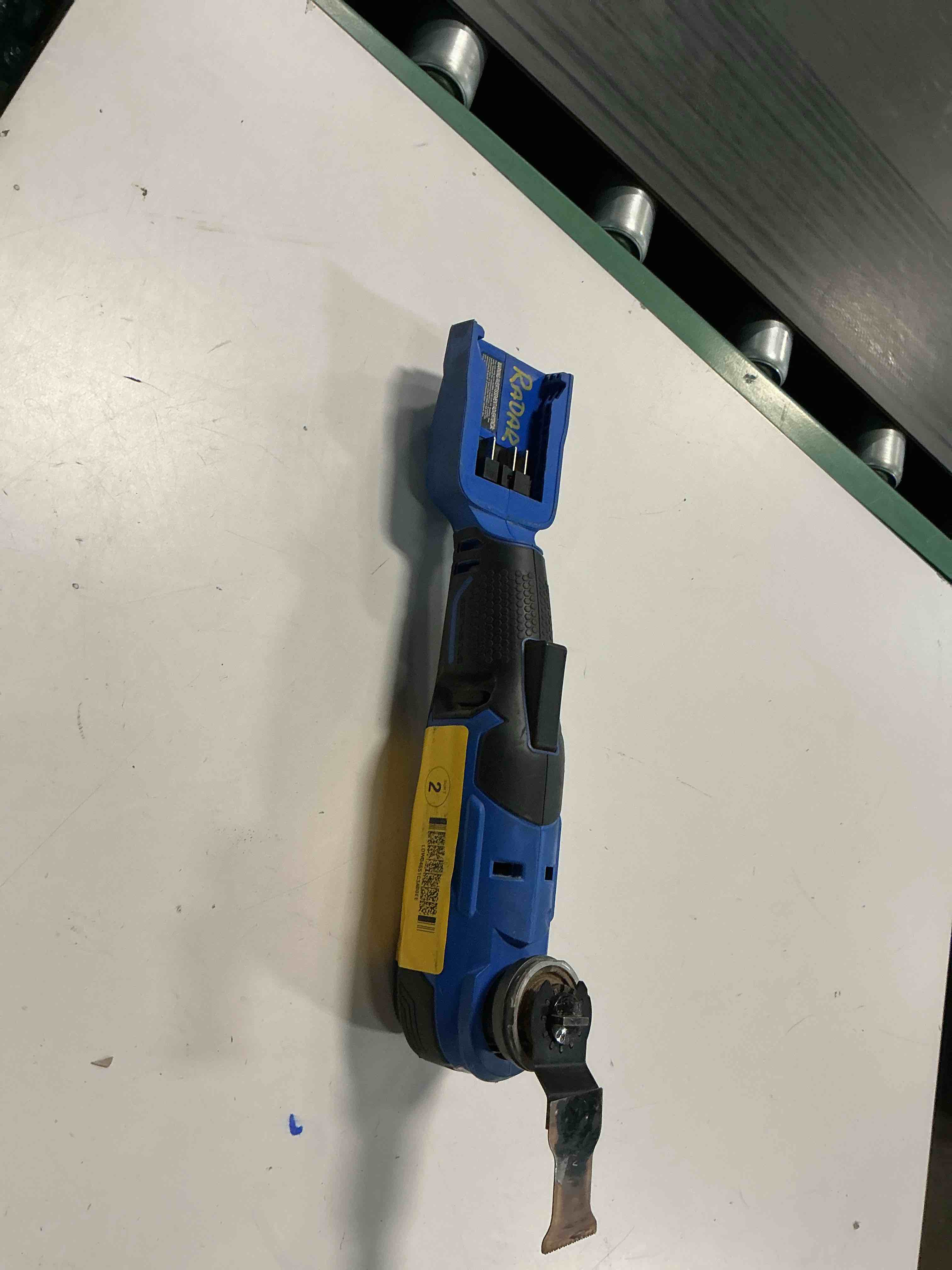 Condition photo showing As Is for kobalt 24-volt cordless brushless variable speed 18 -piece oscillating multi-tool with soft ( )