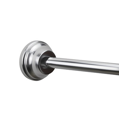 allen + roth shlsnc01 44-in to 72-in chrome fixed or tension single curve adjustable shower curtain rod