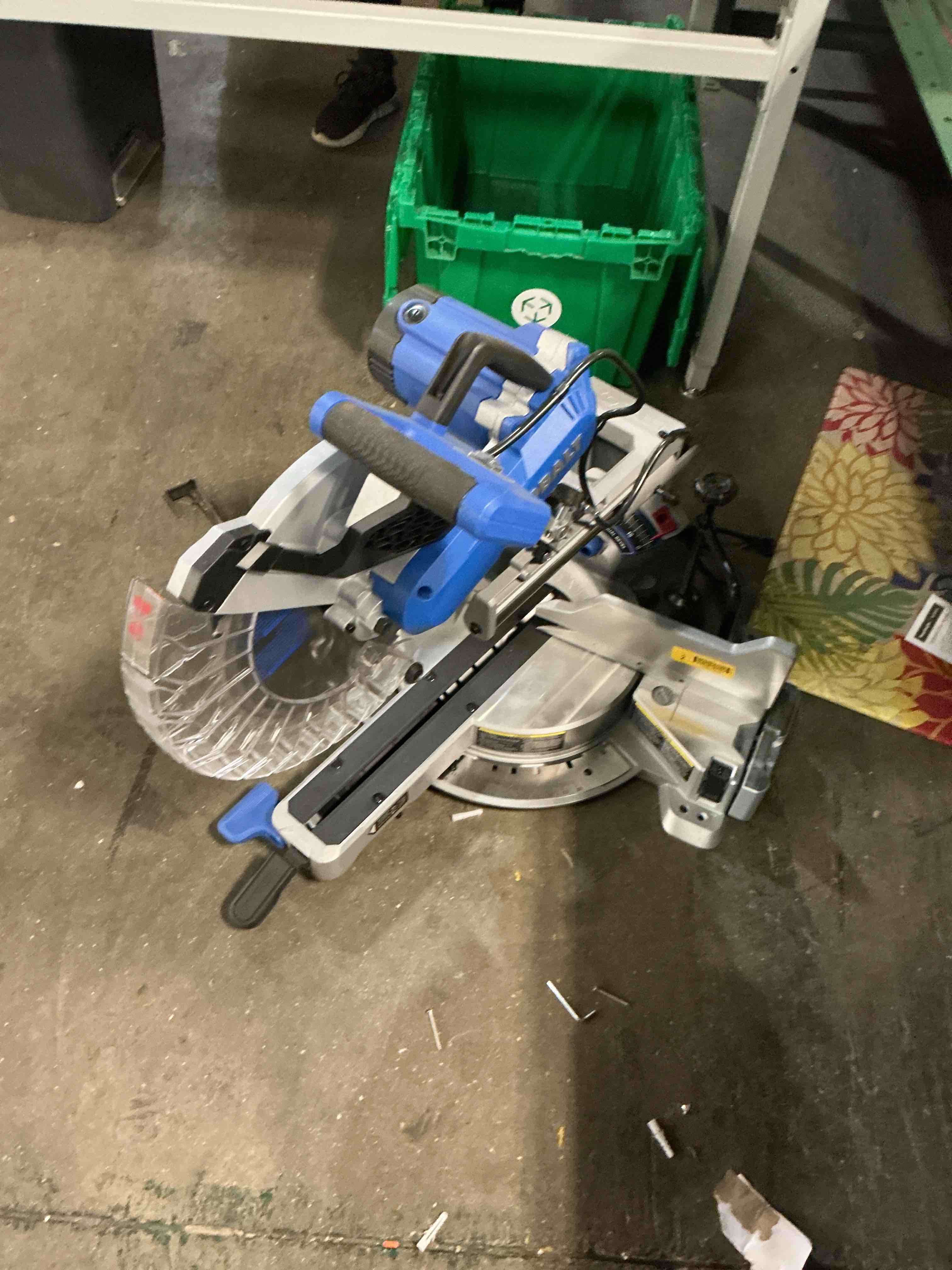 Condition photo showing As Is for kobalt compact 10-in 15-amp dual bevel sliding compound corded miter saw