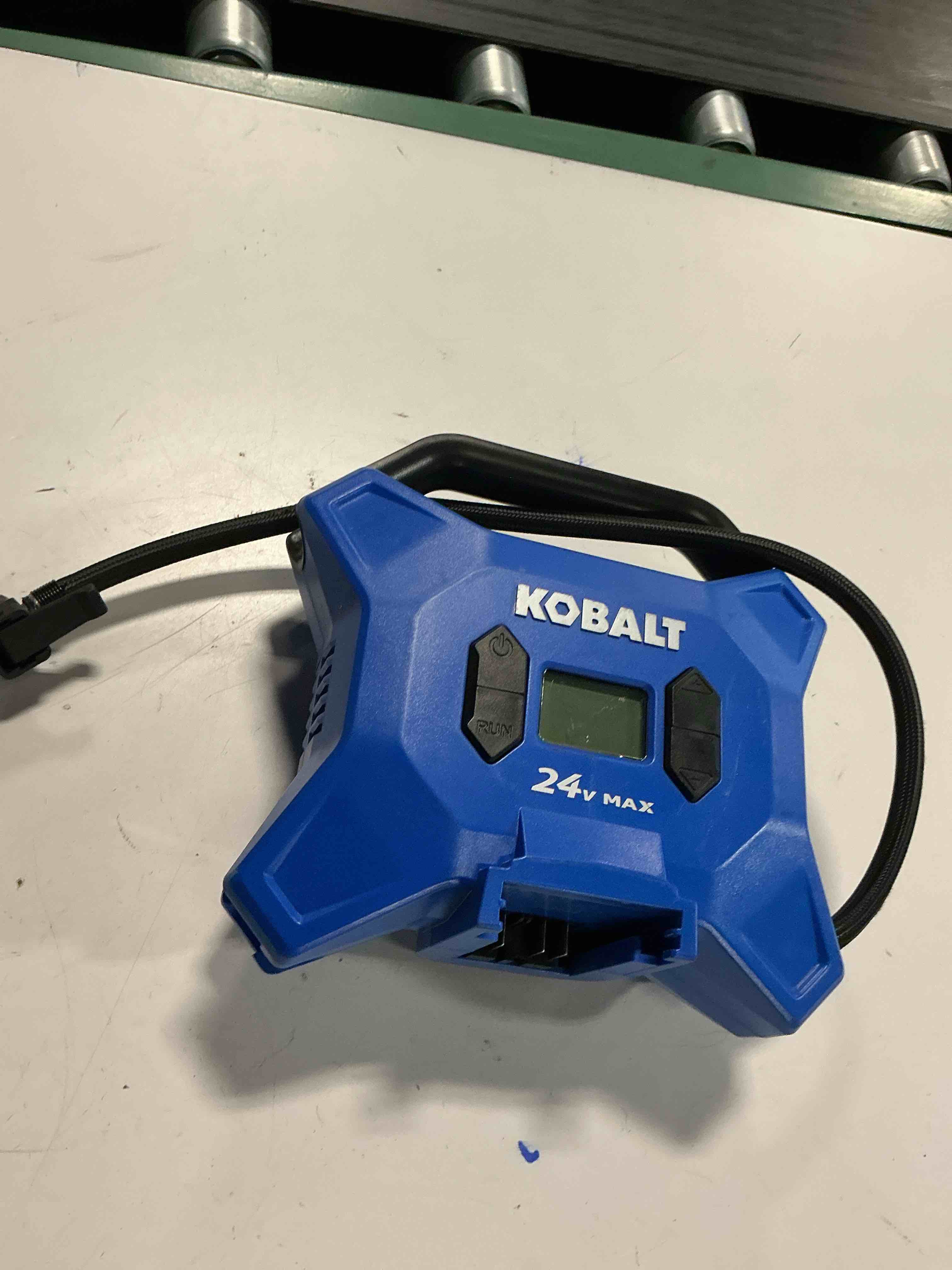 Condition photo showing As Is for kobalt cordless high pressure 24-volt li-ion air inflator (power source: battery )