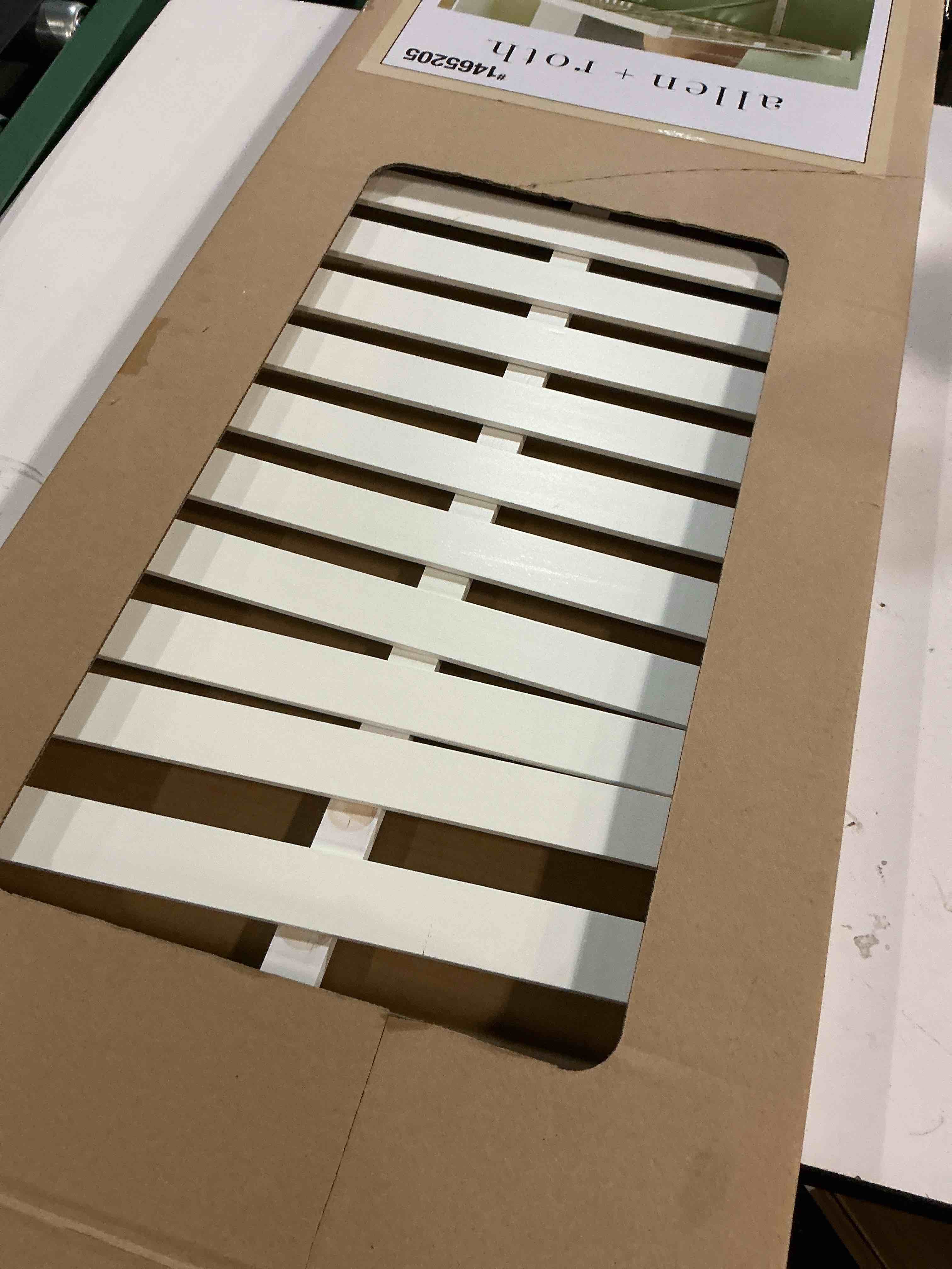 Condition photo showing Good Condition for hartford 48in white ventilated floating shelf