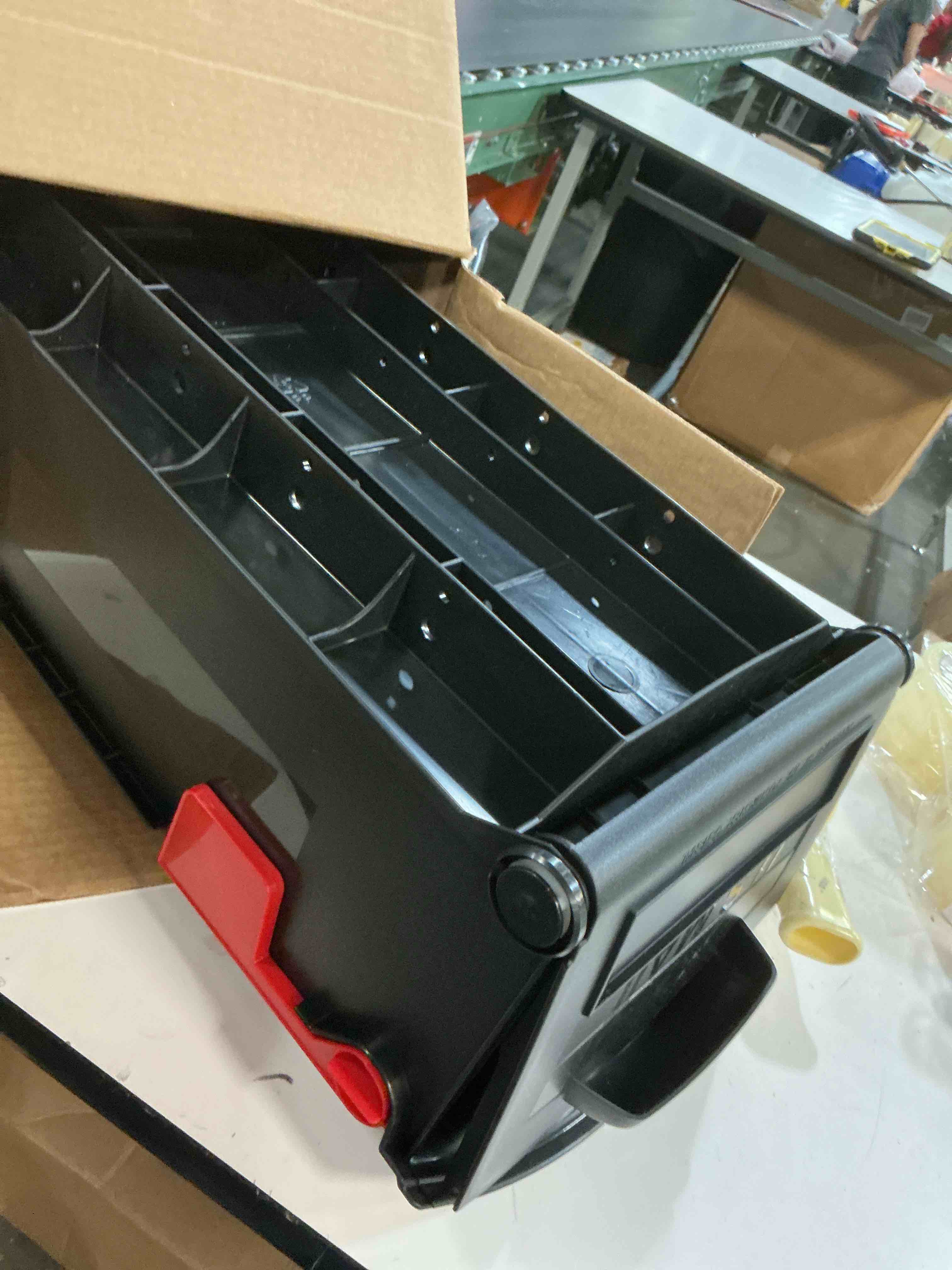 Condition photo showing Good Condition for architectural mailboxes patriot large plastic post mount mailbox black gmb515bam