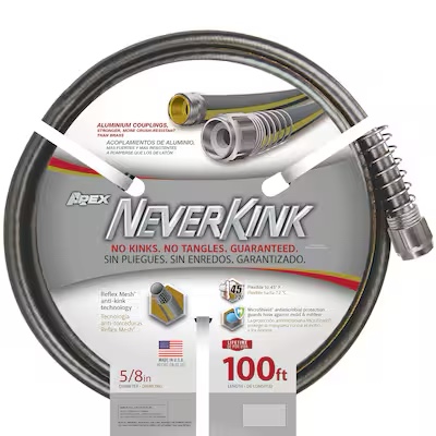 teknor apex neverkink 5/8-in x 100-ft heavy -duty kink free vinyl gray coiled hose 031724864715