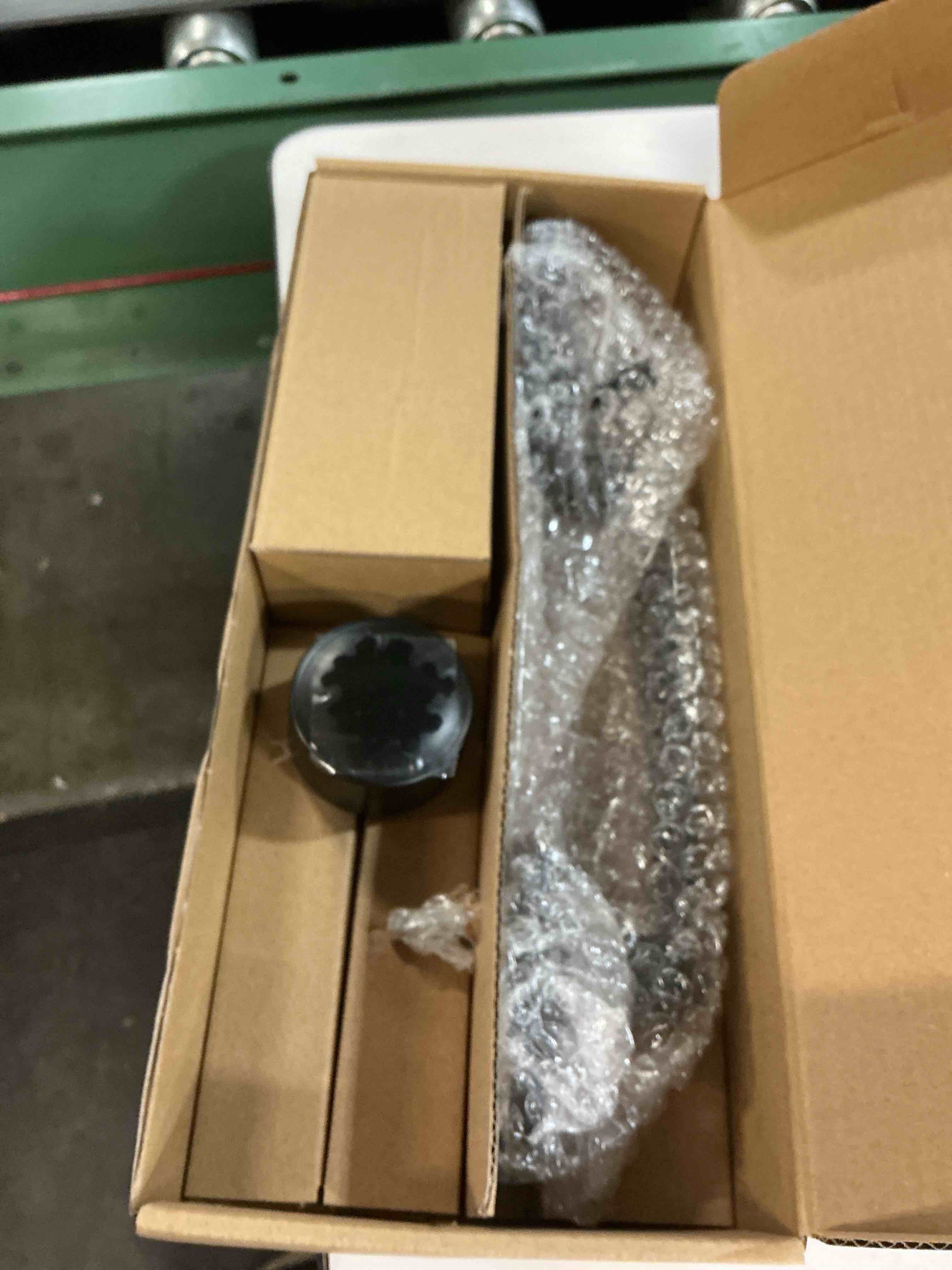 Condition photo showing As Is for honeywell matte black interior or exterior keyed entry door handle 814113012764 814113012764