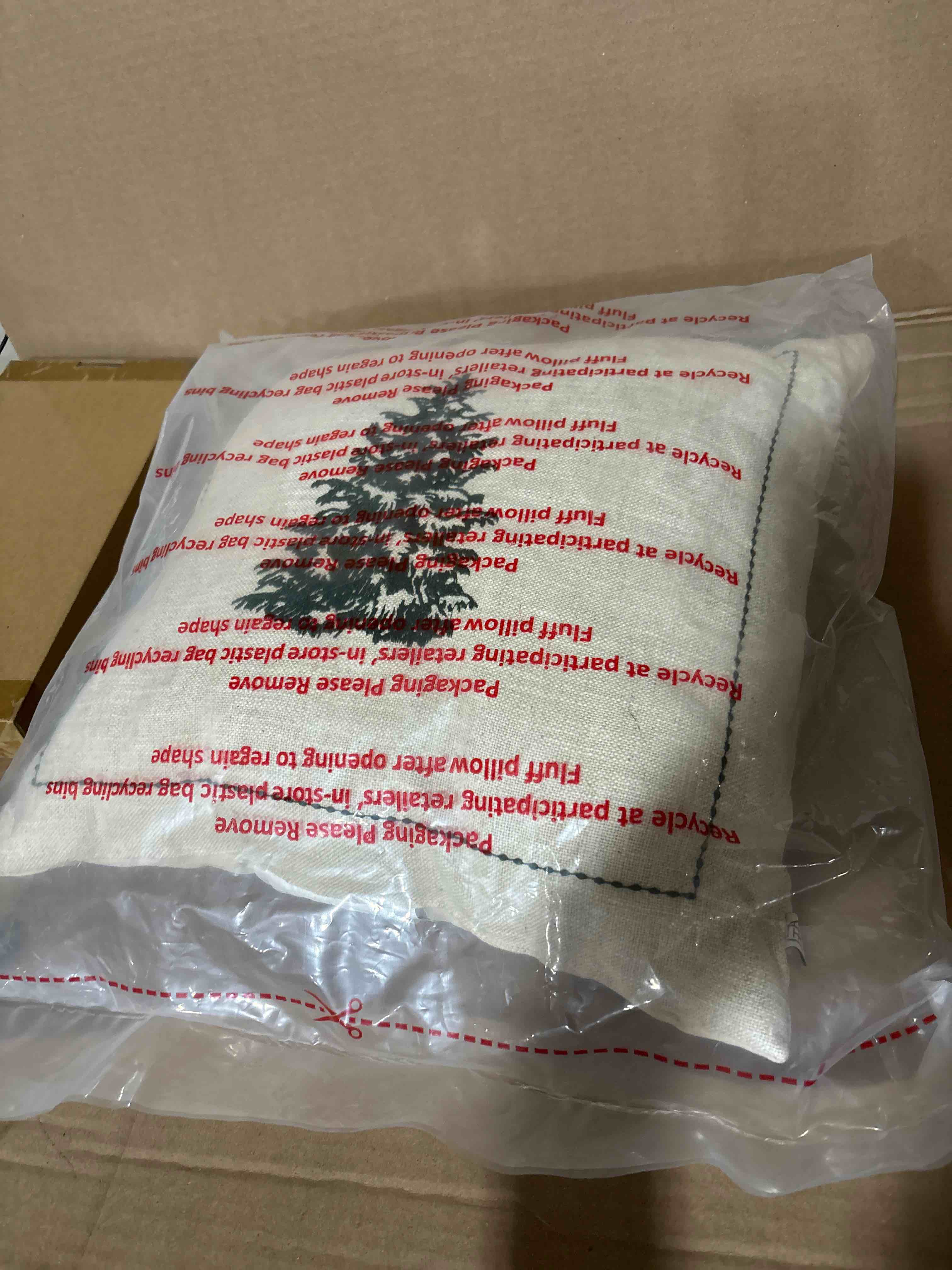 Condition photo showing New/Like New for 16"x16" tree embroidered christmas throw pillow - hearth & hand™ with magnolia