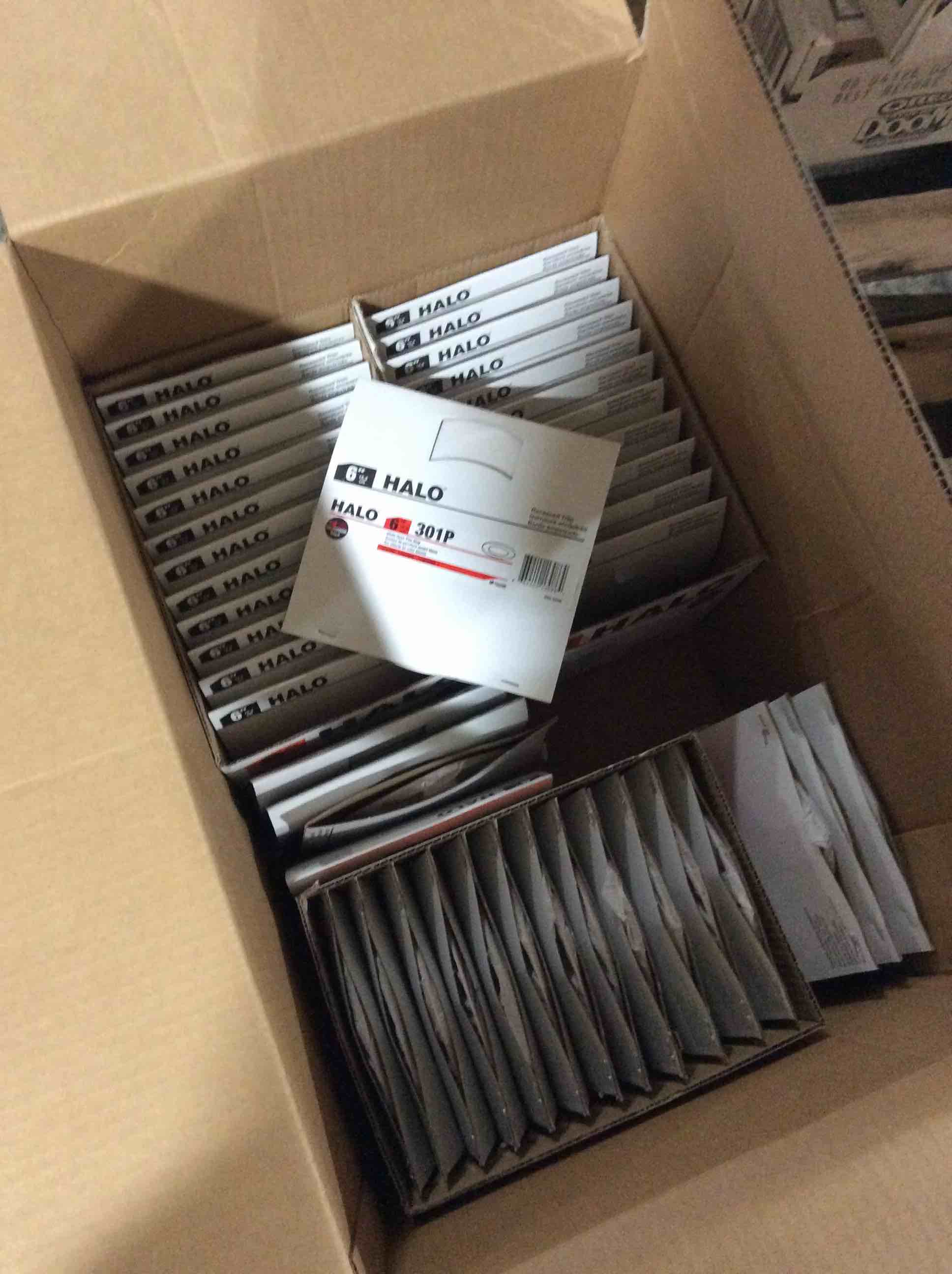 Condition photo showing Brand New for lot of 44 halo 301p 6  - white open trim ring