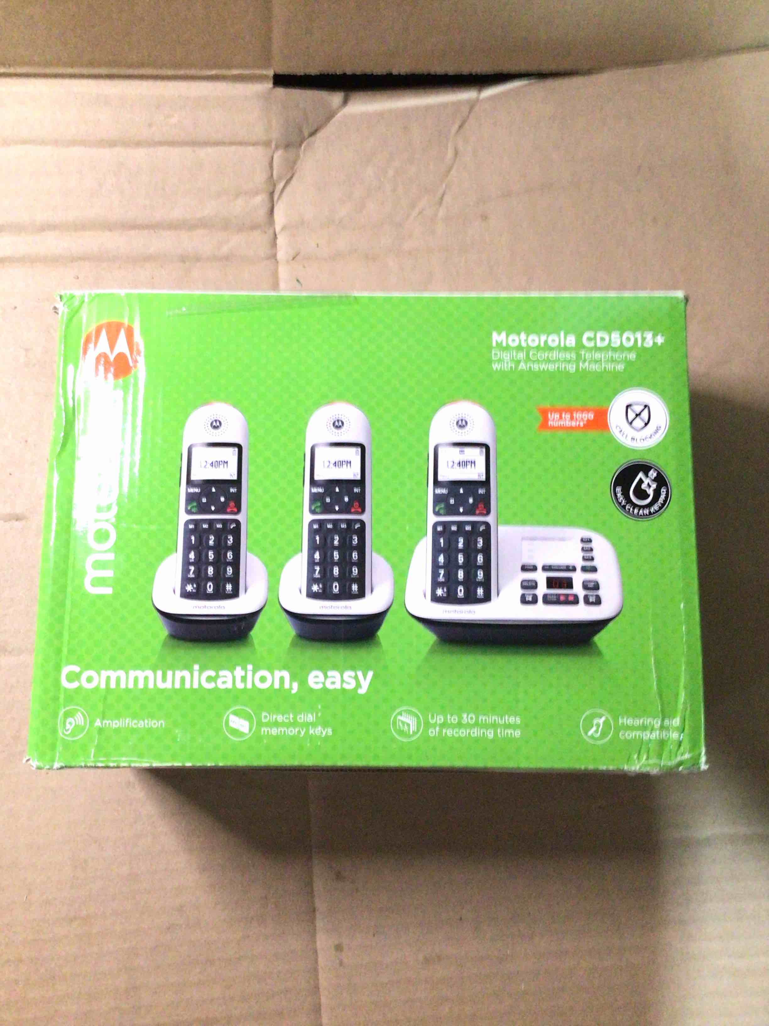 Condition photo showing Good Condition for motorola, cd 5013+ digital cordless telephone with answering machines