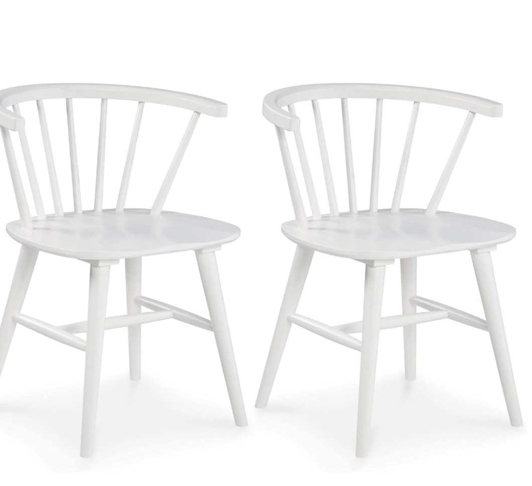 grannen modern 18" spindle back dining chair, 2 count, white