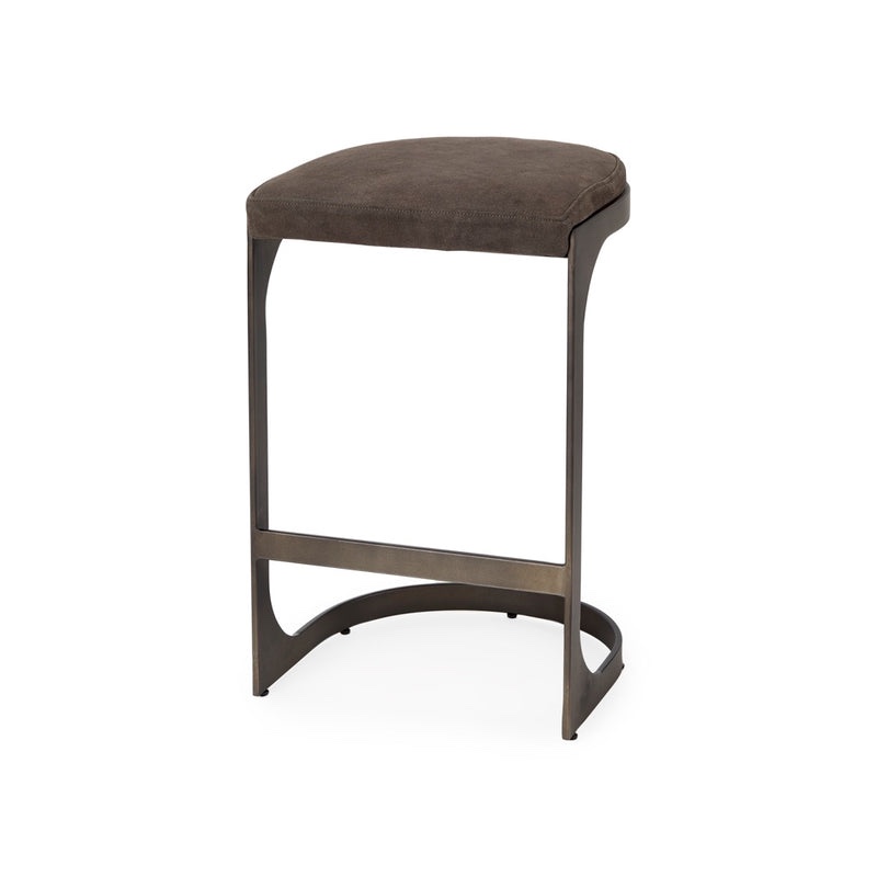 Tyson Stool - Brown Suede
