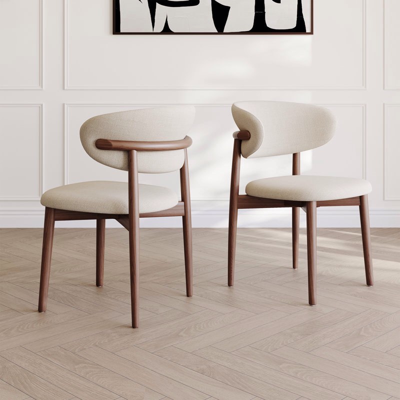 Fully Assembled Dining Chairs, Solid Wood Frame, Ready-to-Use Upholstered Chairs for Dining Room