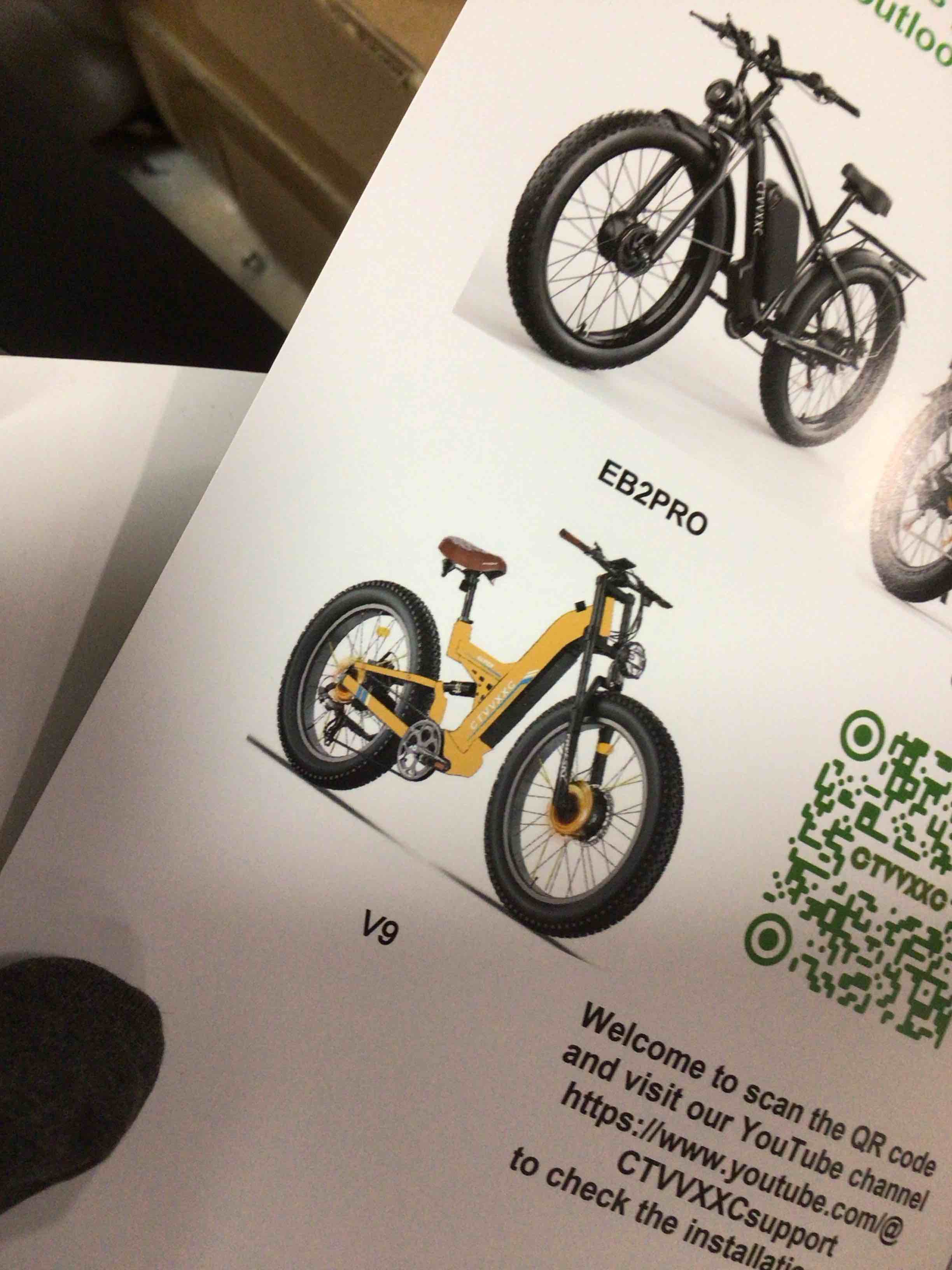 CTVVXXC electric bicycle color yellow V9