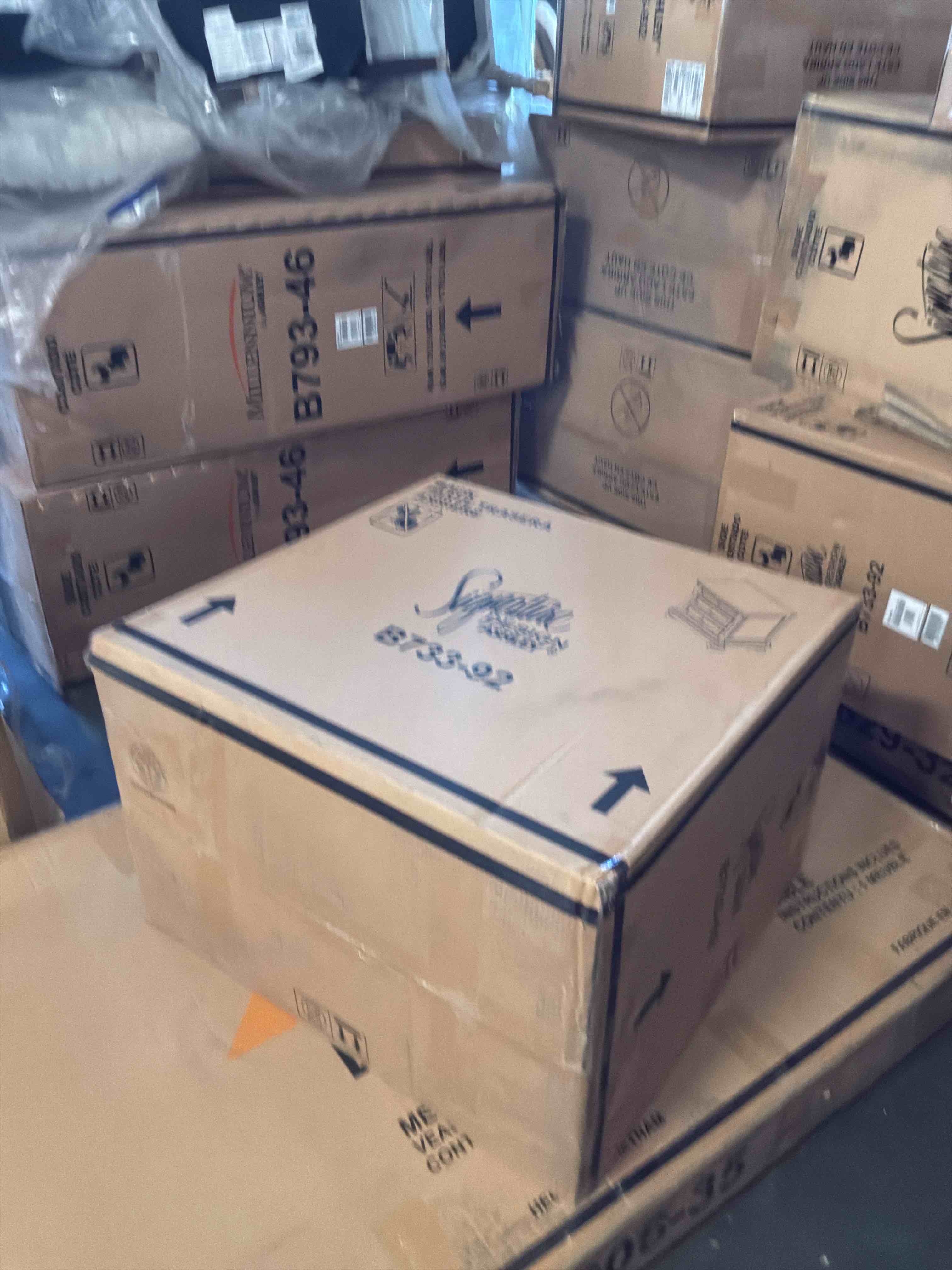 Condition photo showing New/Like New for modern traditional 2 drawer nightstand, 30.13" tall, light gray