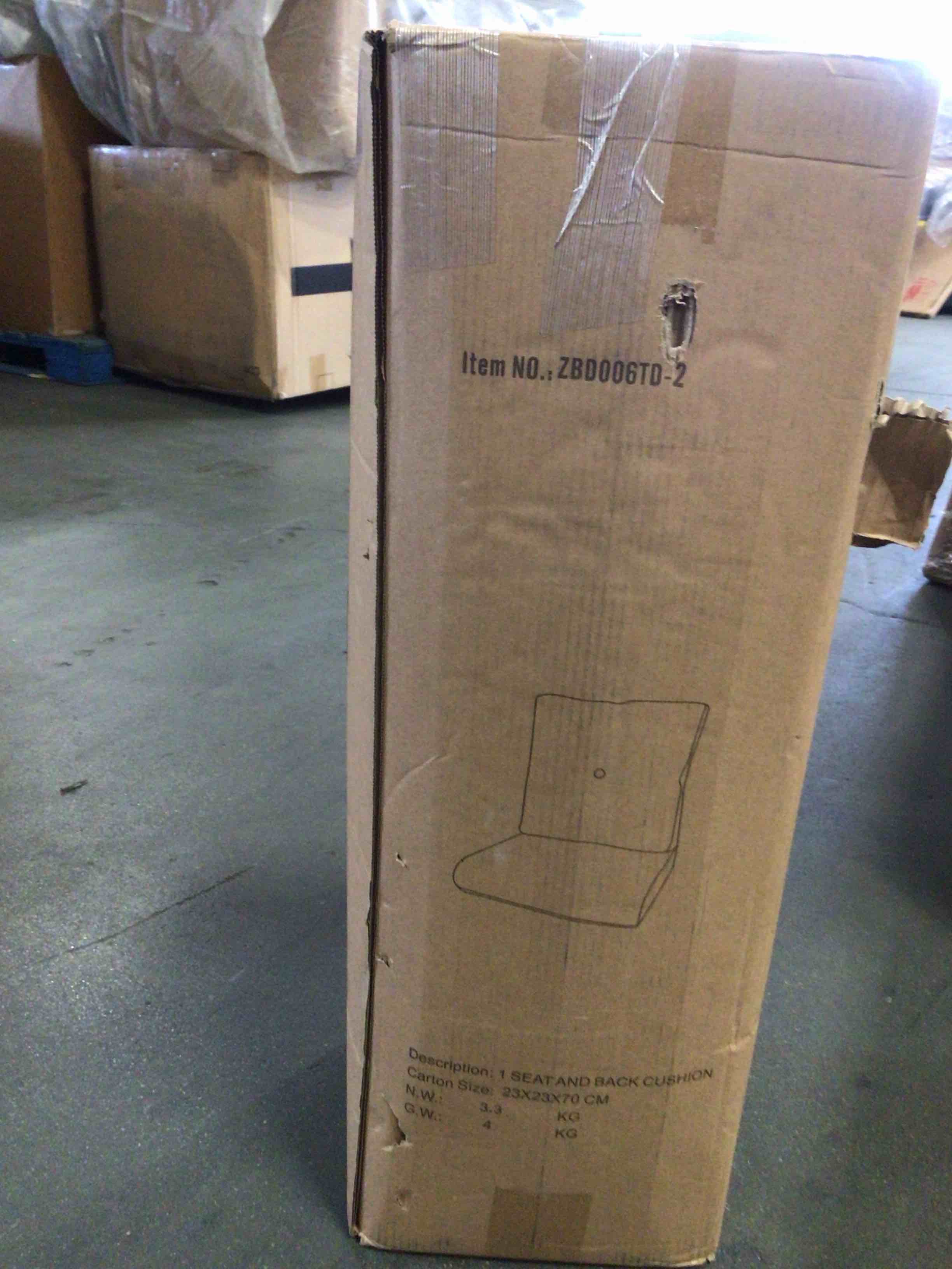 Condition photo showing New/Like New for 22 in. x 24 in. 2-piece cushionguard outdoor lounge chair deep seat replacement cushion set in peacock blue