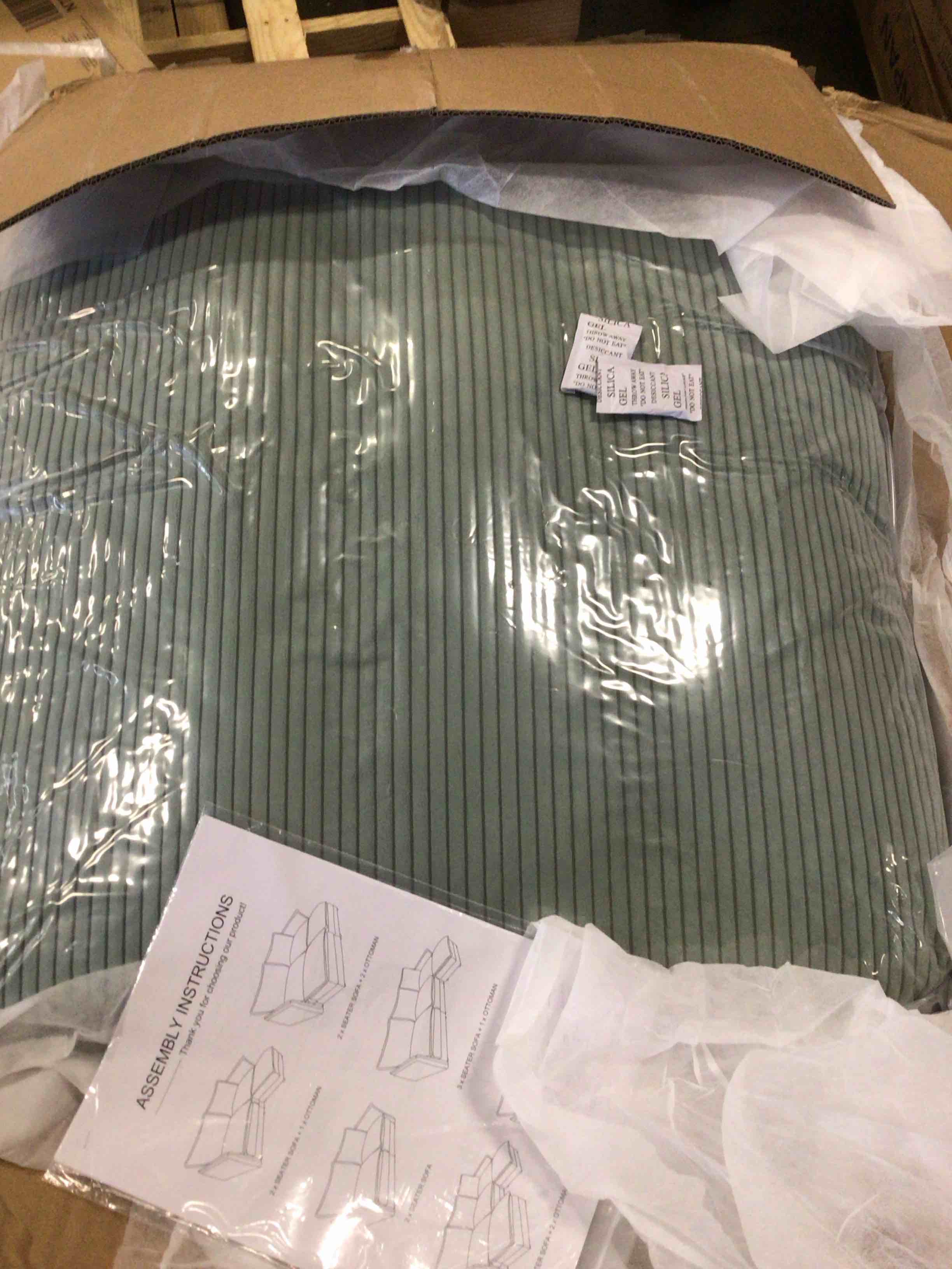 Condition photo showing New/Like New for corduroy fabric loveseat sofa