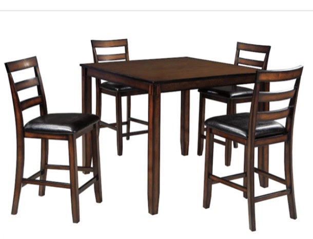 coviar counter height dining table and bar stools (set of 5 ) 