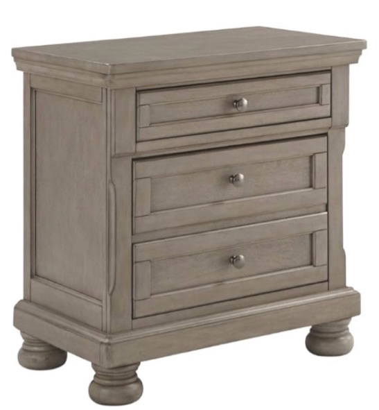 Lettner Modern Traditional 3 Drawer Nightstand, 30.13" Tall, Light Gray