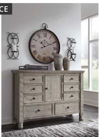 Harrastone 8 Drawer Dresser with Cabinet