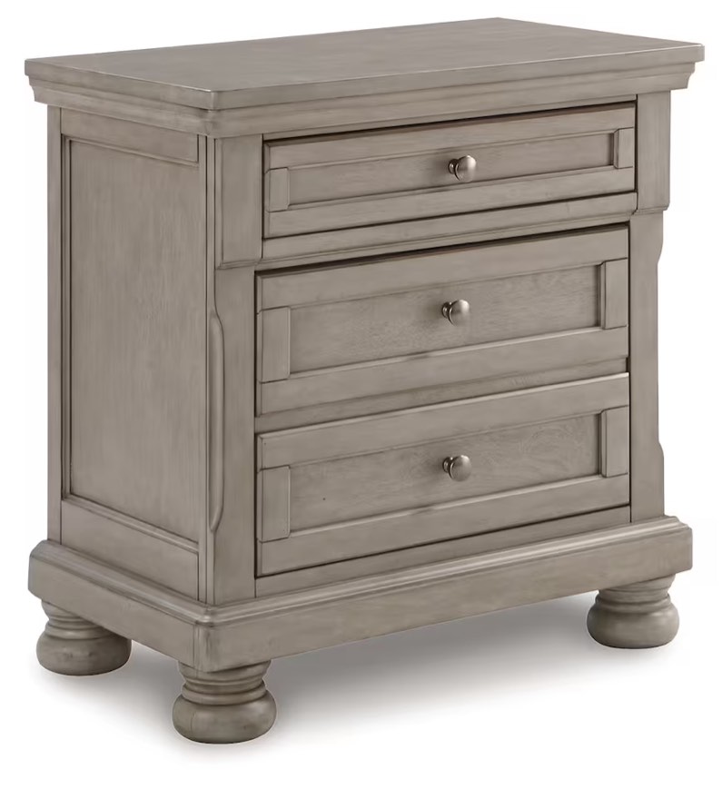 Lettner Modern Traditional 3Drawer Nightstand, 30.13" Tall, Light Gray