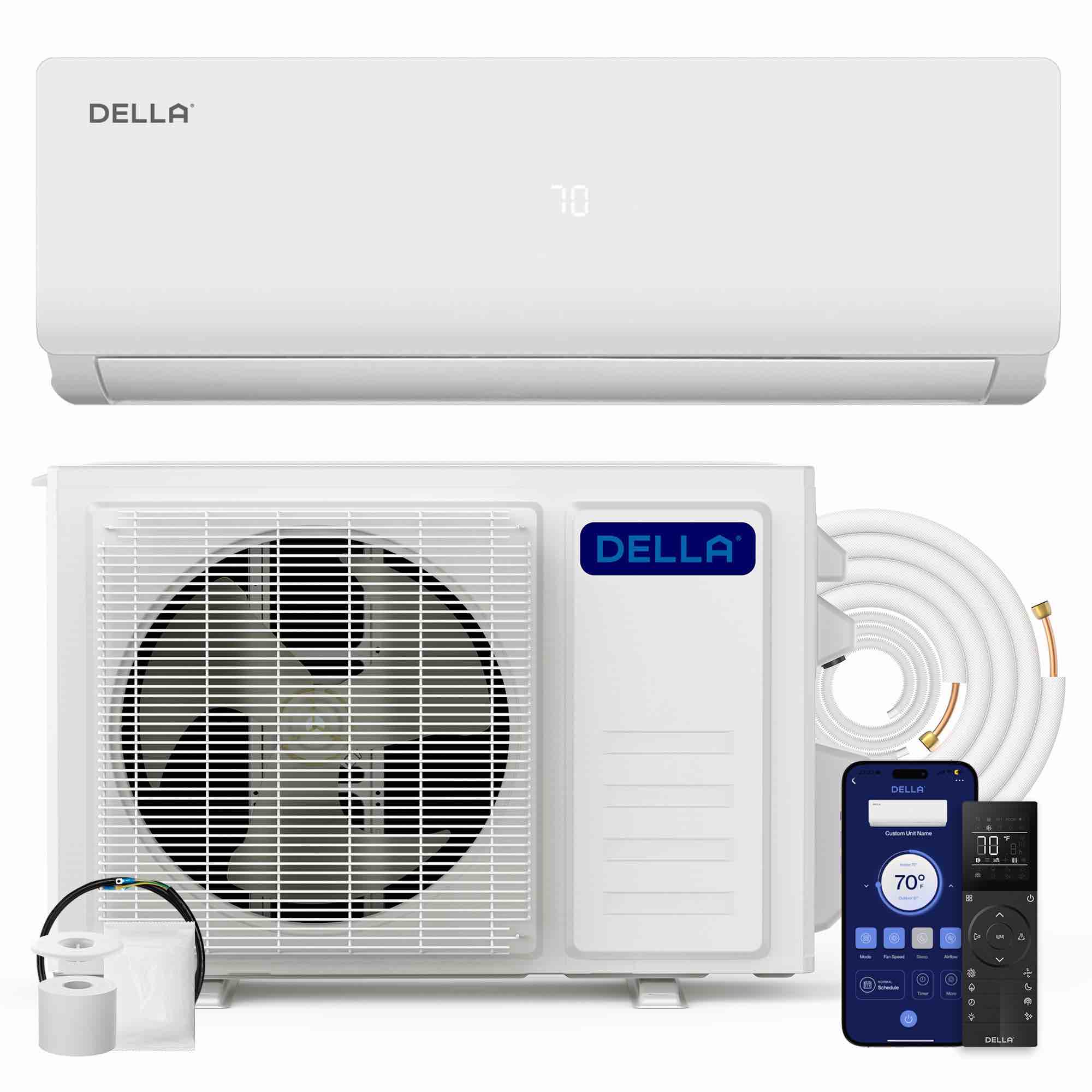 ( incomplete) della vario series 18000 btu 21 seer2 mini split heat pump ac - up to 1000 sq.ft.