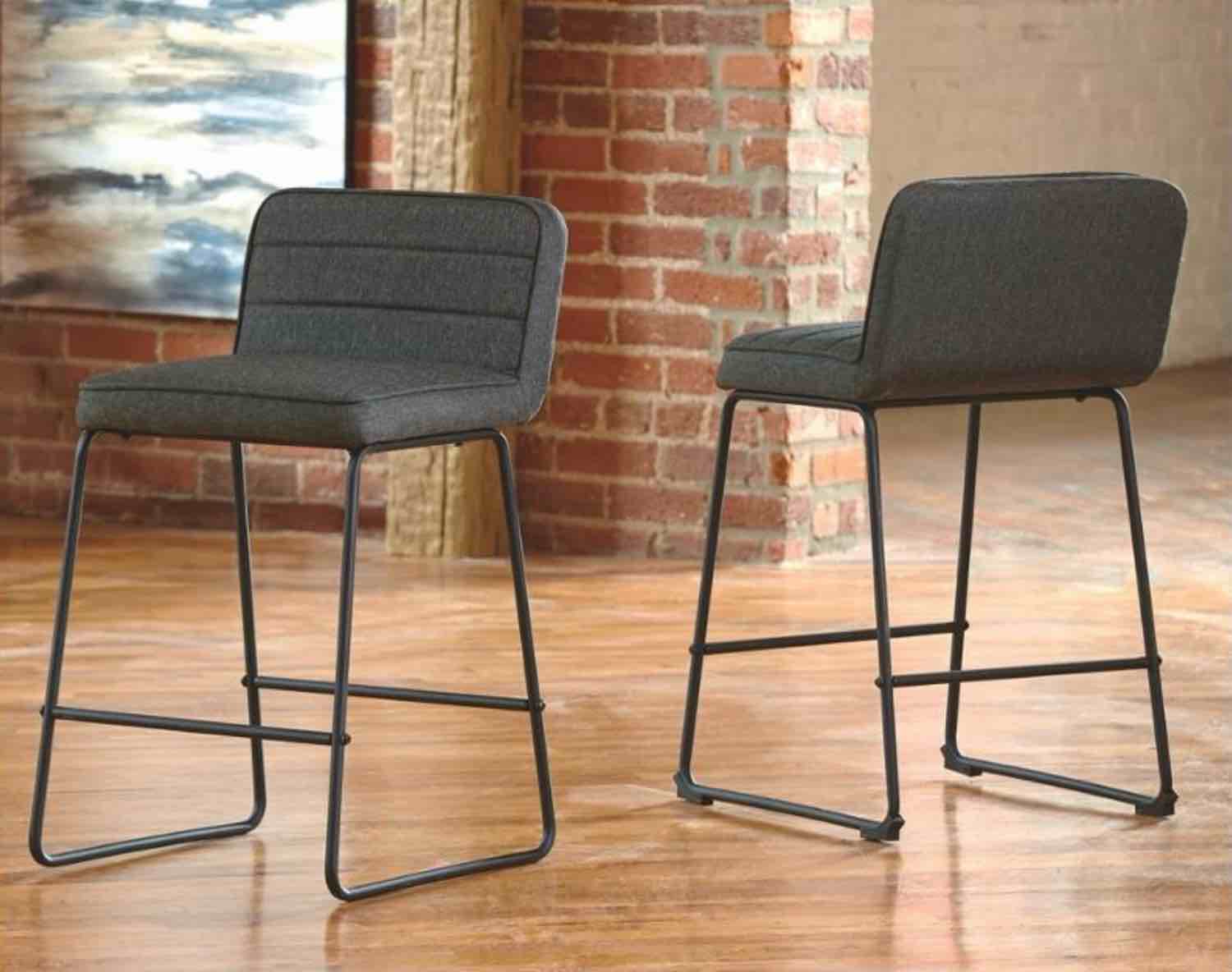 Nerison Counter Height Bar Stool - Grey And Black