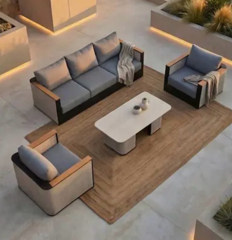 Arvin 3-Pcs Aluminum Patio Conversation Set