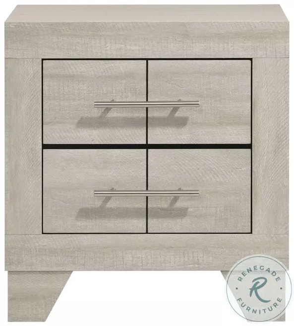 Trenton Rustic Cream 2 Drawer Nightstand