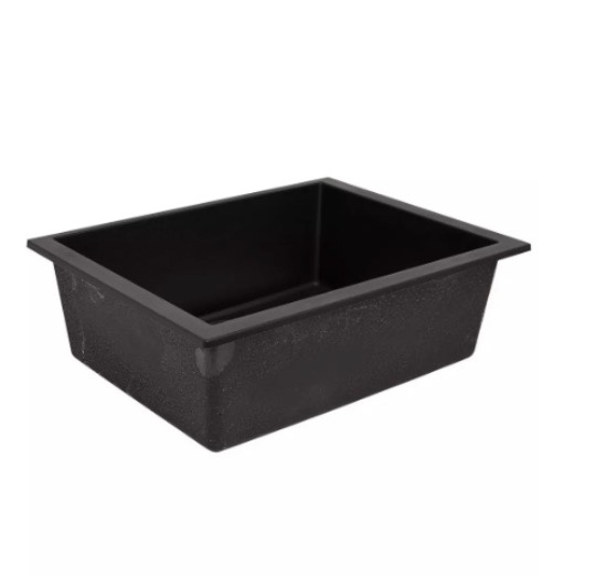 Holcomb 23-5/8 in. Undermount Composite Single Bowl Kitchen Sink in Black