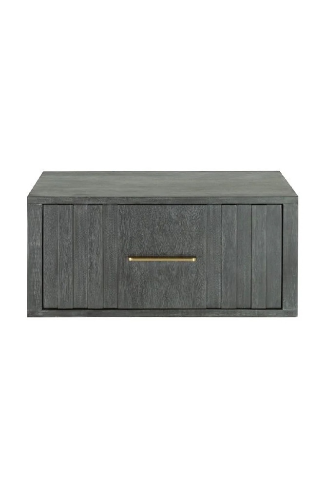 Set of 2 Gray Acacia Drawer Nightstand | OROA Modern Manchester 