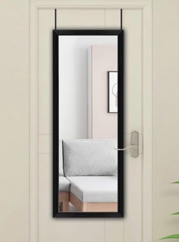 N NEUTYPECHIC N31E120 Over The Door Mirror Full Length Mirror, Black, 43 x16 Inches