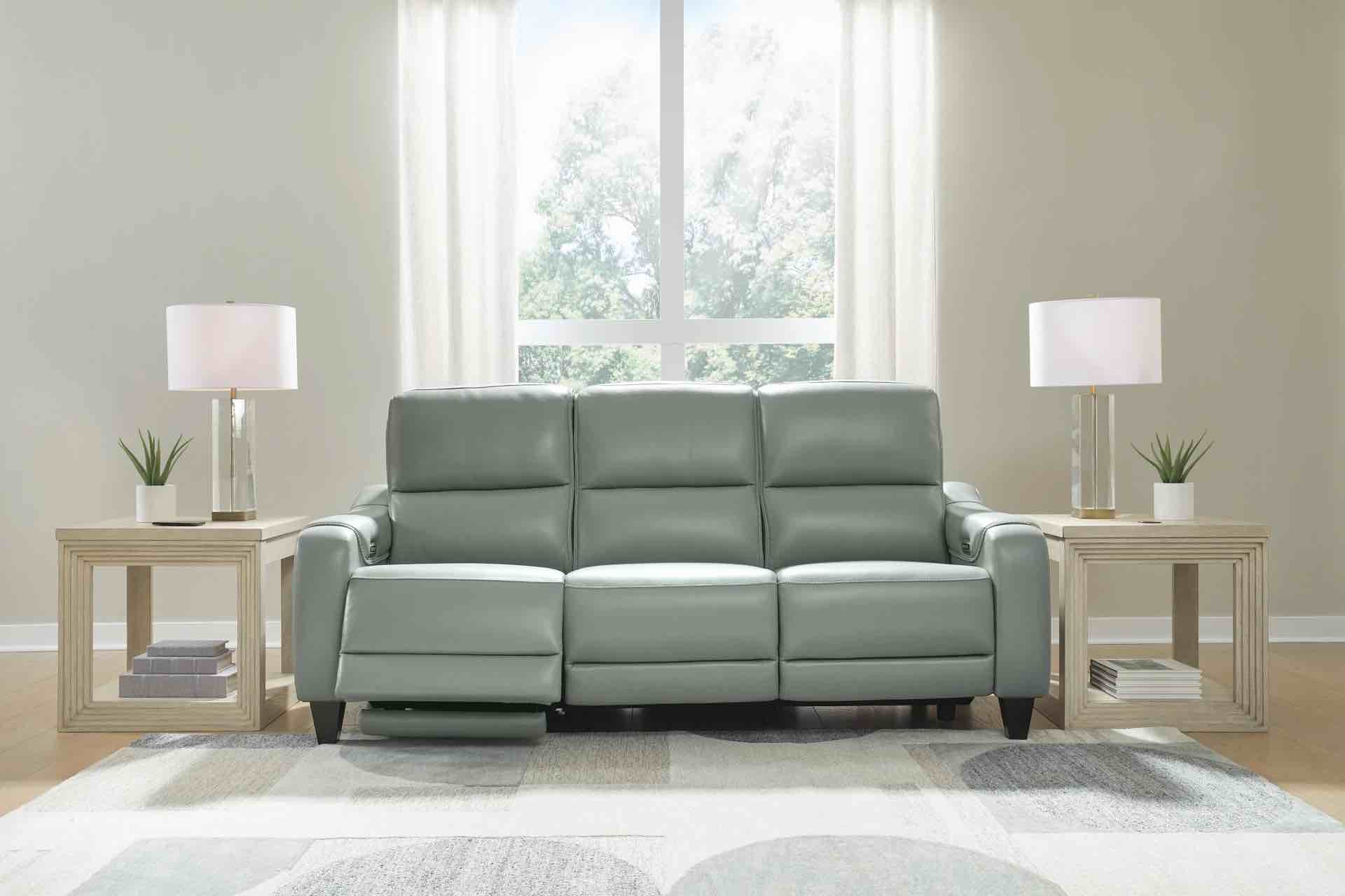 Mosswell Dual Power Leather Reclining Sofa
