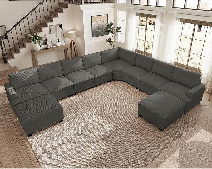 ( incomplete only 1 pcs)  Arliz 7 pieces 144”  wide reversible modular  corner sectional 