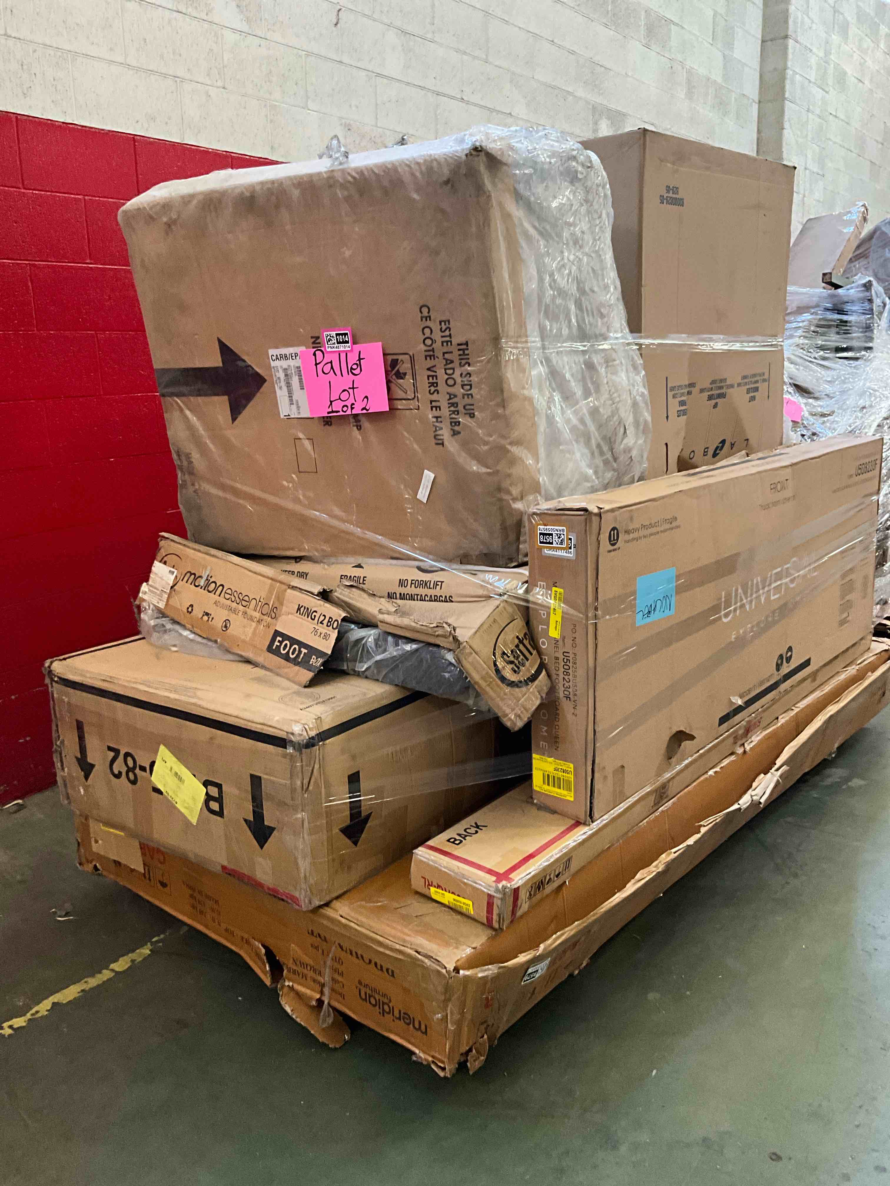 2 Pallet Lot of Parts of Furniture, Chairs Footboard & More (2Pallets)