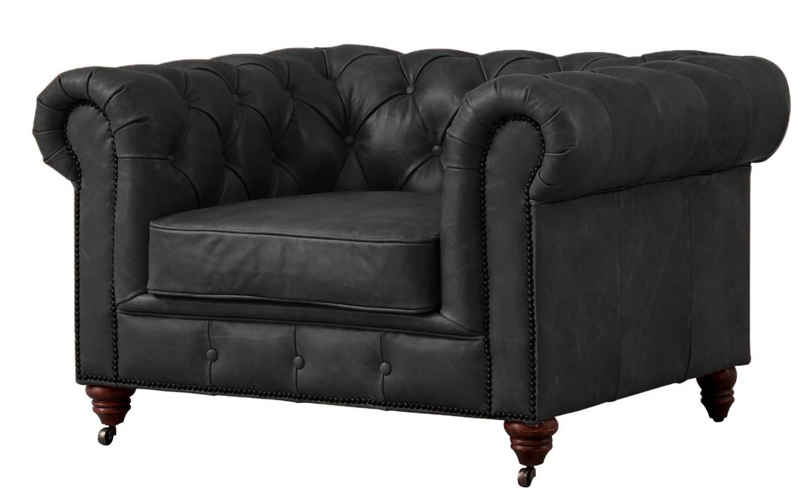 Incomplete Box 1 of 3 Chesterfield Sofa Chair Black