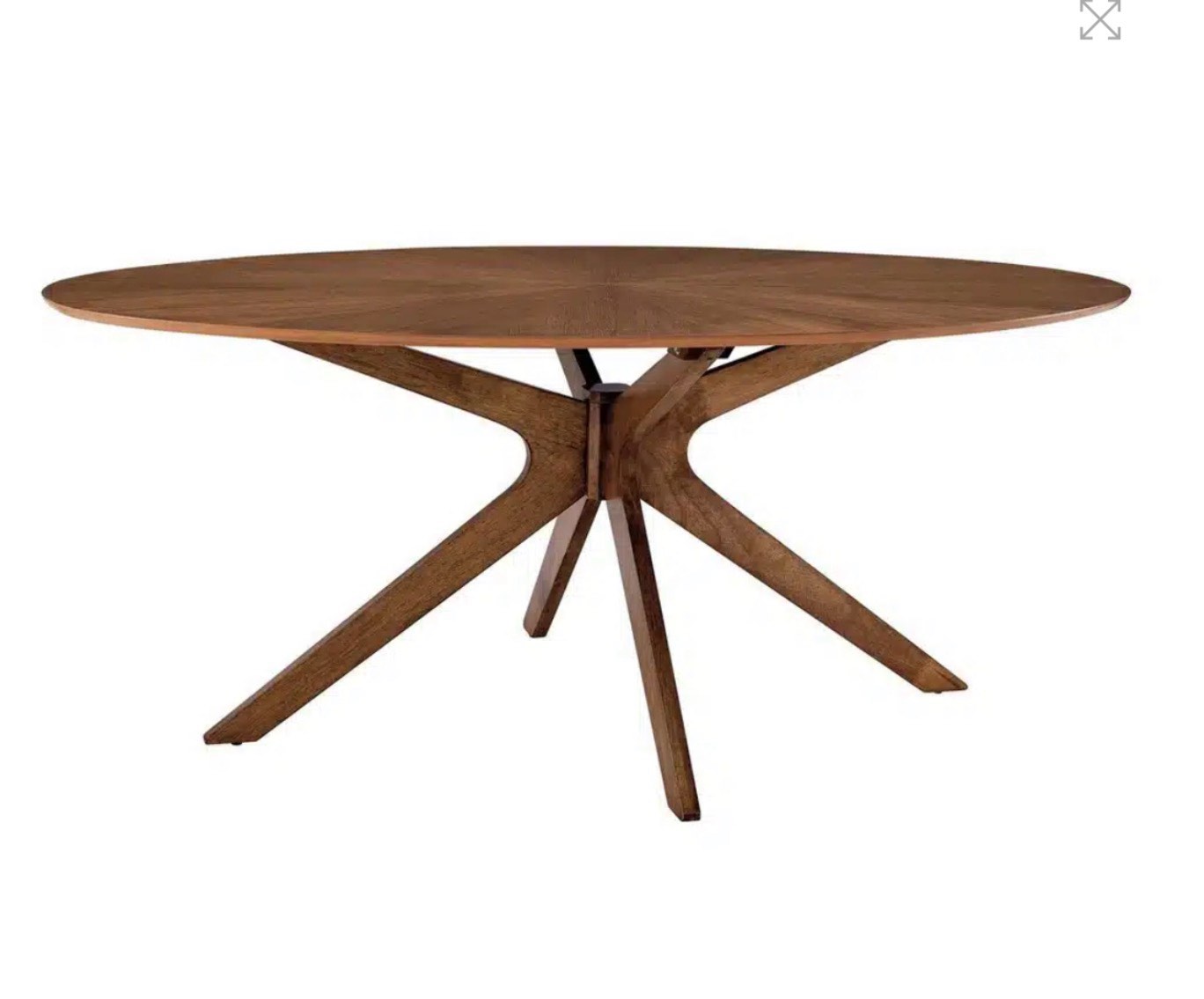 Crossroads 71 Inch Oval Wood Dining Table in Walnut