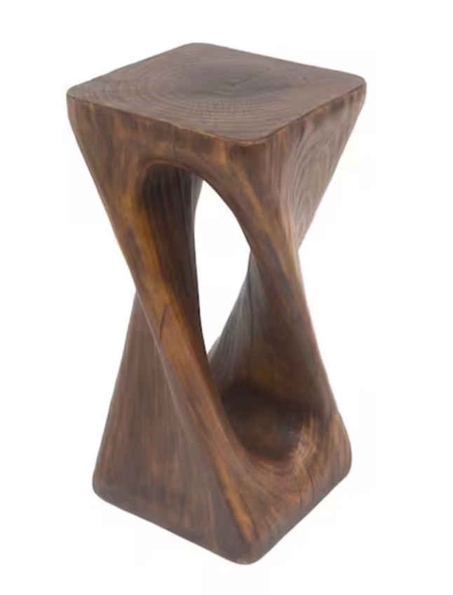Outdoor Antique Brown Concrete Side Table
