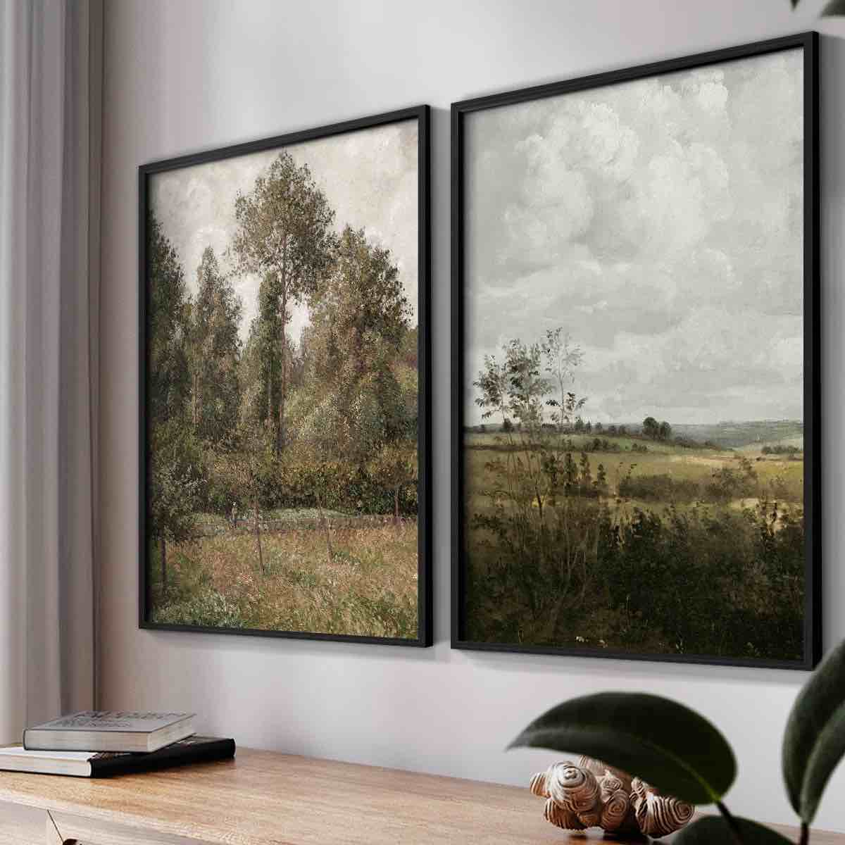 Vintage Landscape XLIII -Framed Giclee Print - Set of 2 (Set of 2)
