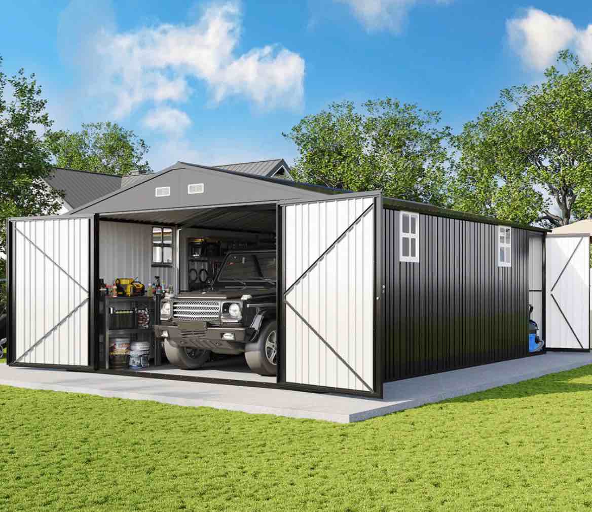 INCOMPLETE (box 3 and 1 of 3 )Ironclad Double Doors Storage Shed