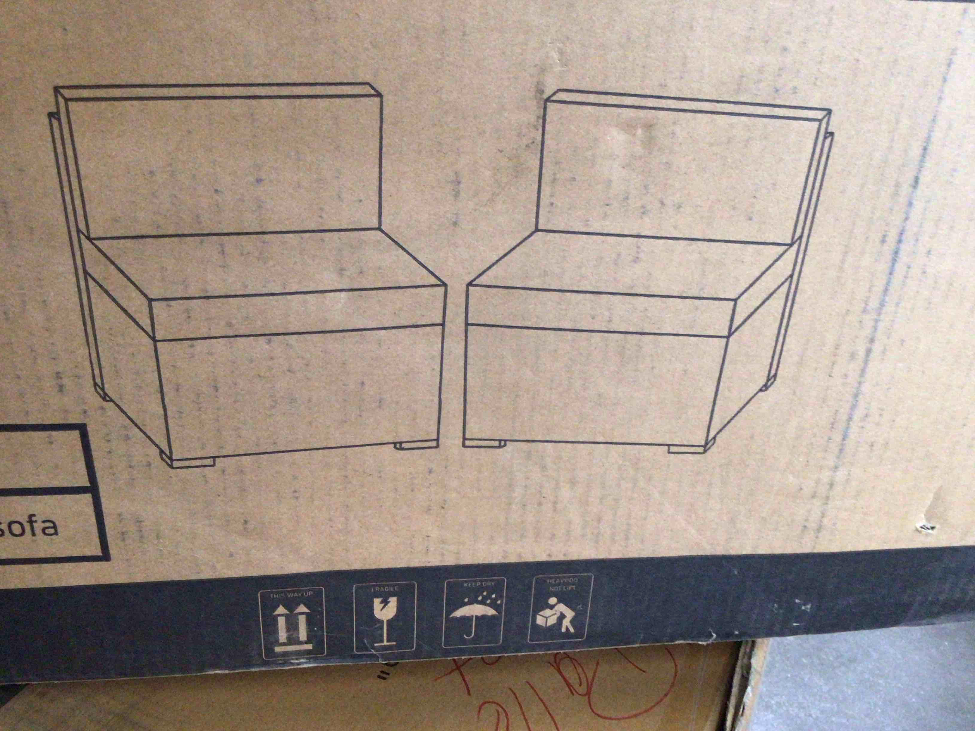(only 2 pcs) Armless sofa Gray