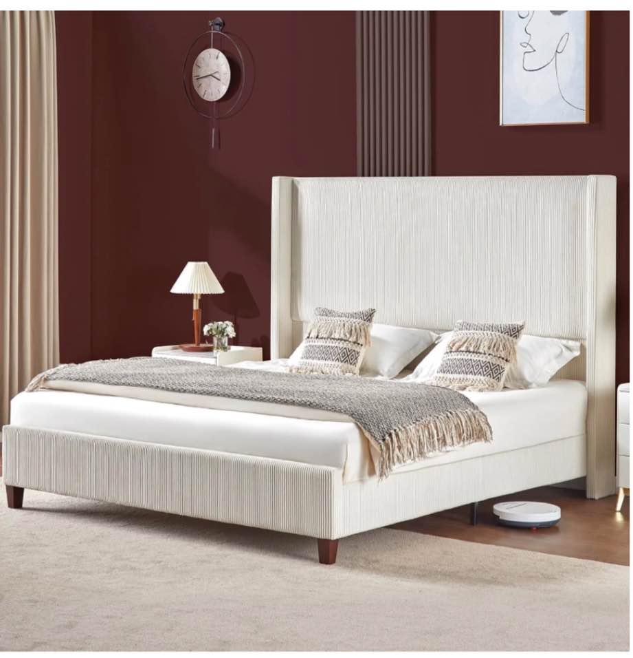 VanAcc King Size Platform Bed Frame with 62" Headboard